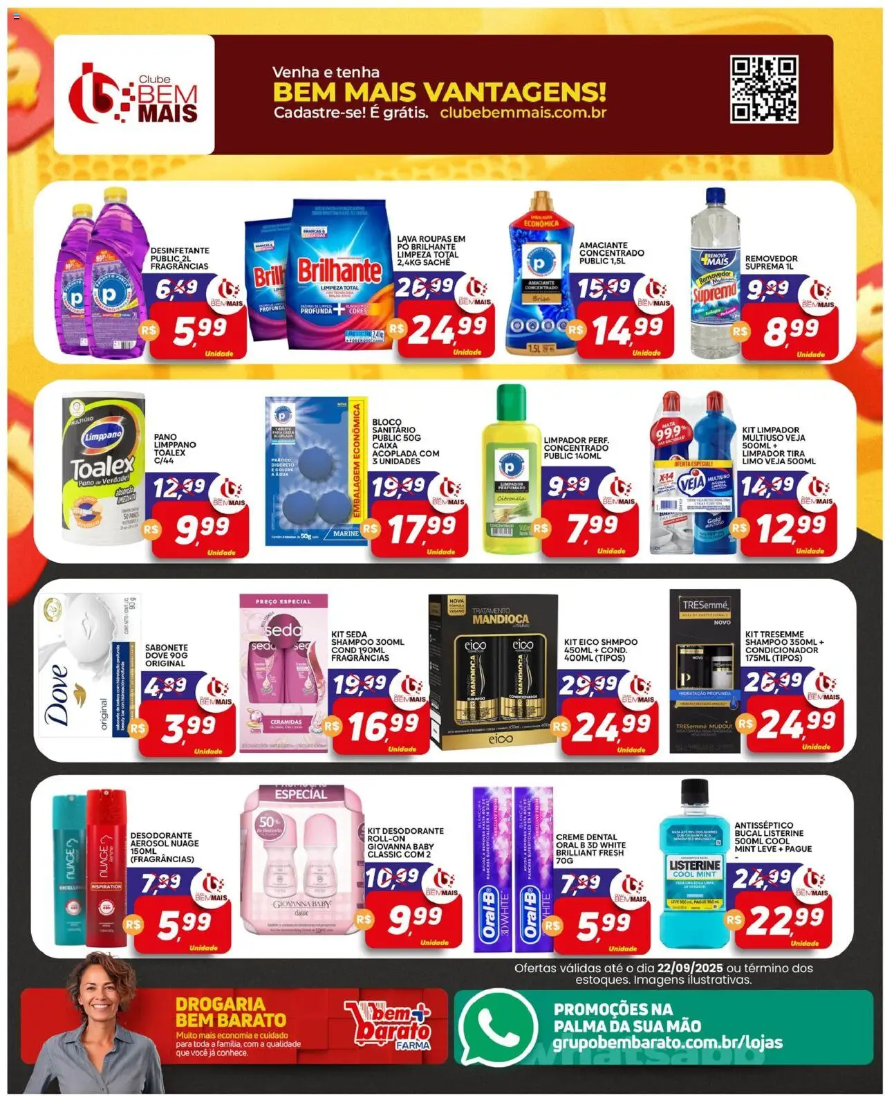 Supermercado Bem Barato Folheto - válido de 16.09.2025 | Página: 4 | Produtos: Desodorante, Sabonete, Dove, Amaciante