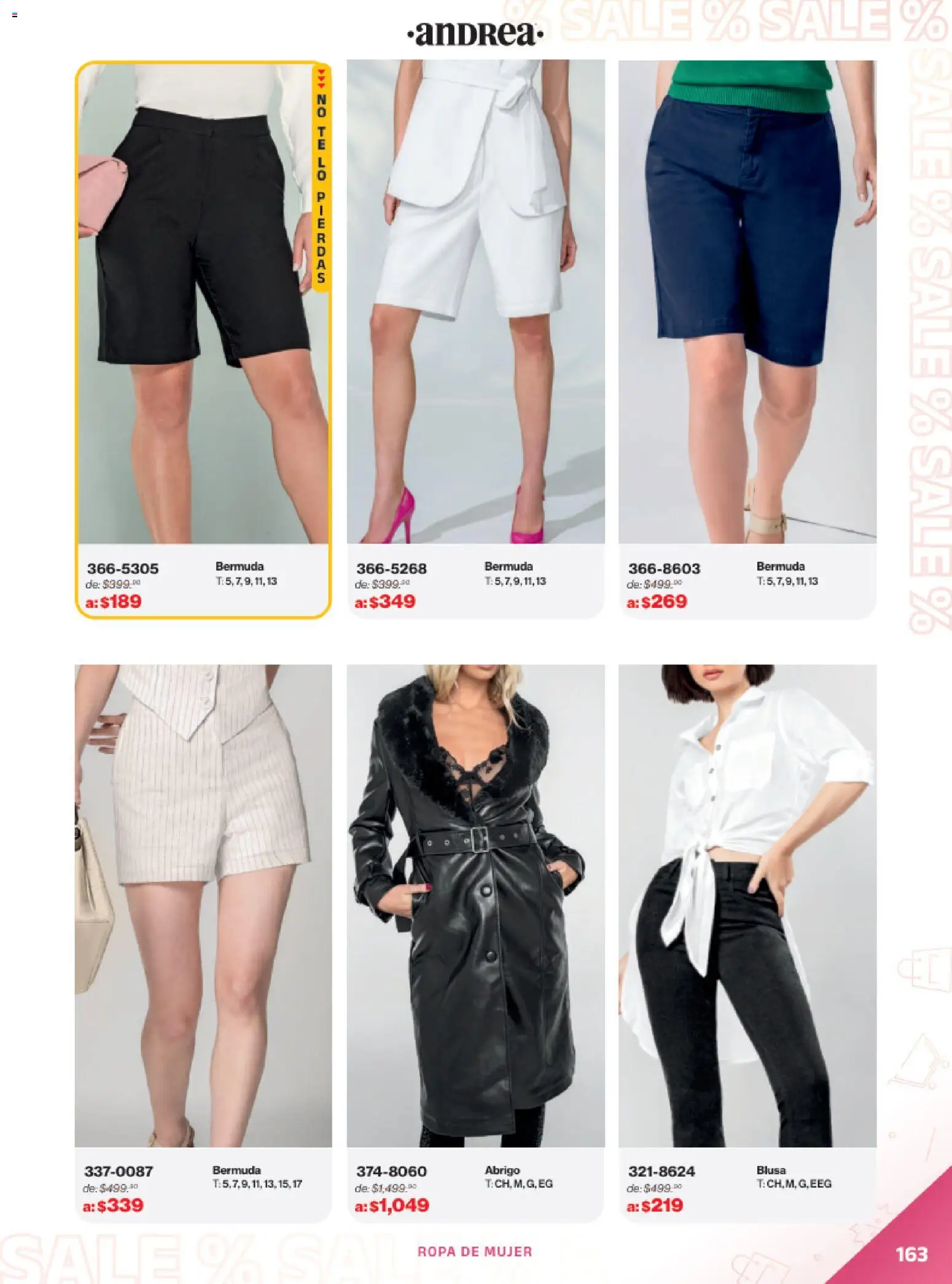 Nuevas ofertas de Andrea válidas en toda la República Mexicana desde el 21.12.2025. ¡Encuentra las mejores ofertas en Andrea catálogo Outlet! | Página: 163 | Productos: Blusa, Abrigo, Ropa, Bermuda