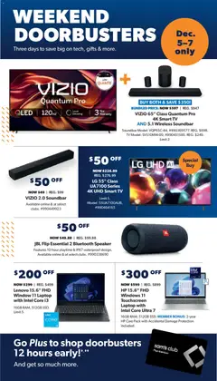 Preview of Sam's Club weekly ads valid from 03.12.2025 | Page: 2 | Products: Tv, Speaker, Laptop