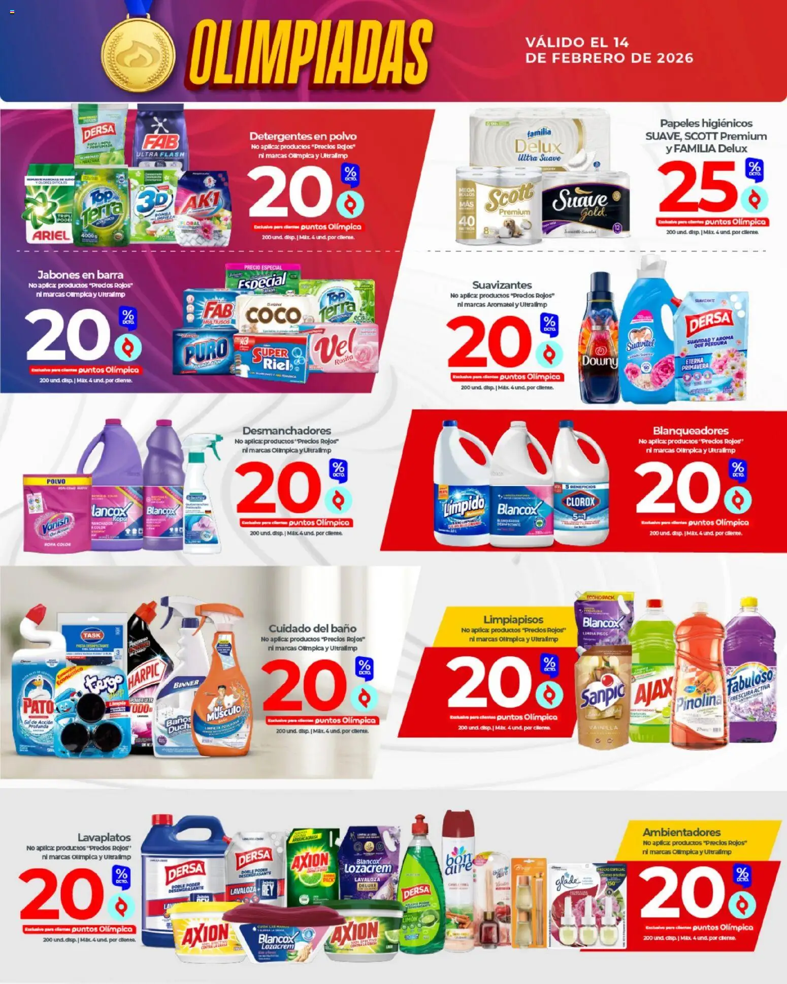 Olímpica revista - valida desde el 14.02.2026 | Página: 8 | Productos: Riel, Baño, Polvo, Ropa
