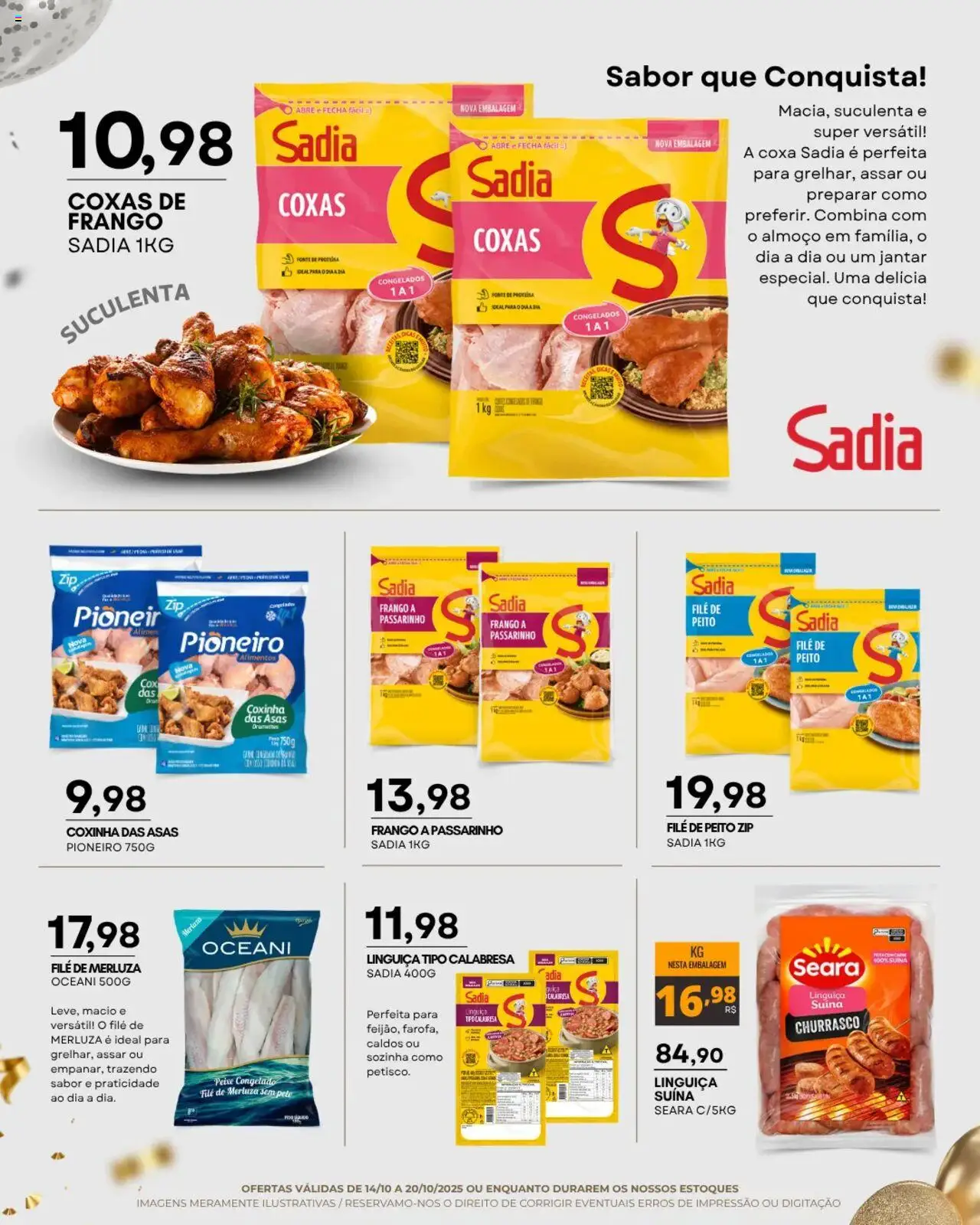 Mercadão Atacadista Folheto - válido de 14.10.2025 | Página: 2 | Produtos: Linguiça, Peixe, Frango