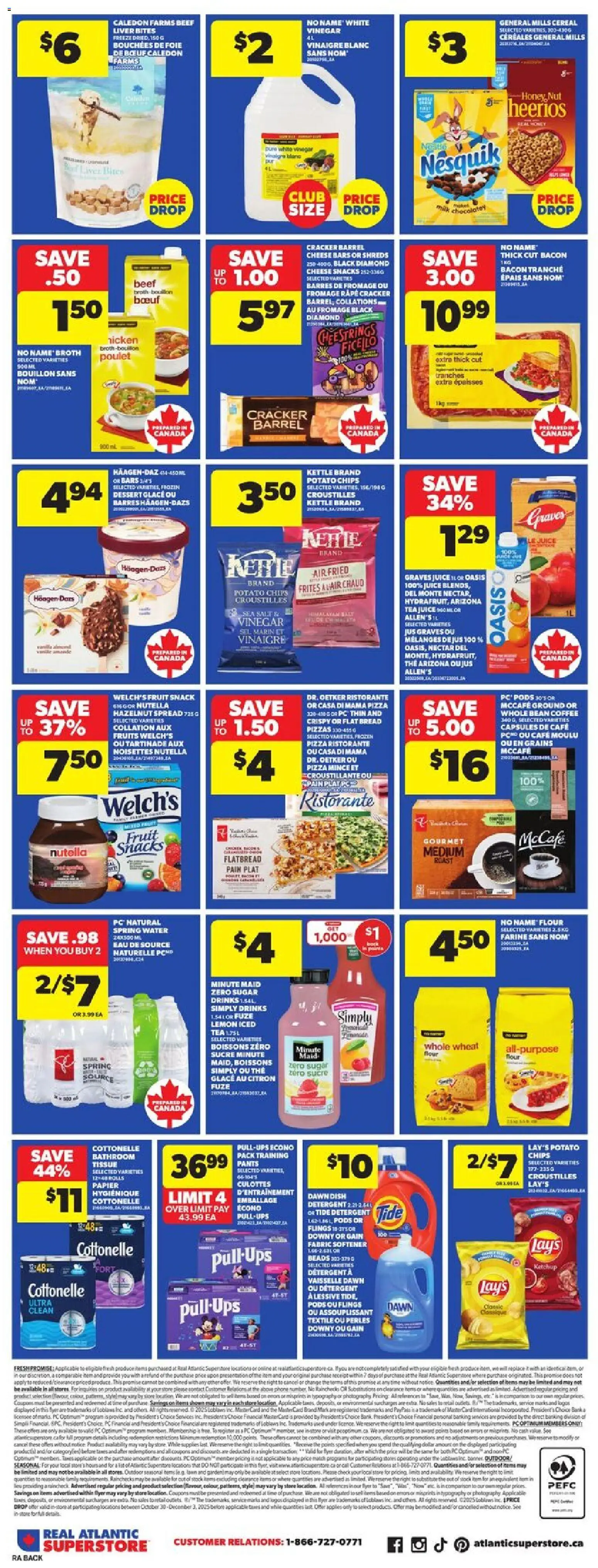 Atlantic Superstore flyer valid from 20.11.2025 | Page: 4 | Products: Tea, Fabric softener, Cheese, Chocolate