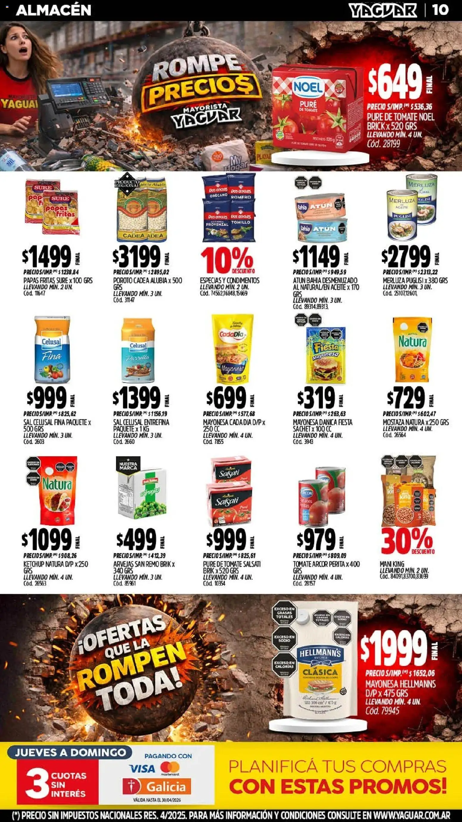 Yaguar - Oferta Semanal Mendoza │ válido desde el 20.04.2026 | Página: 10 | Productos: Aceite, Mani, Tomate, Pure de Tomate