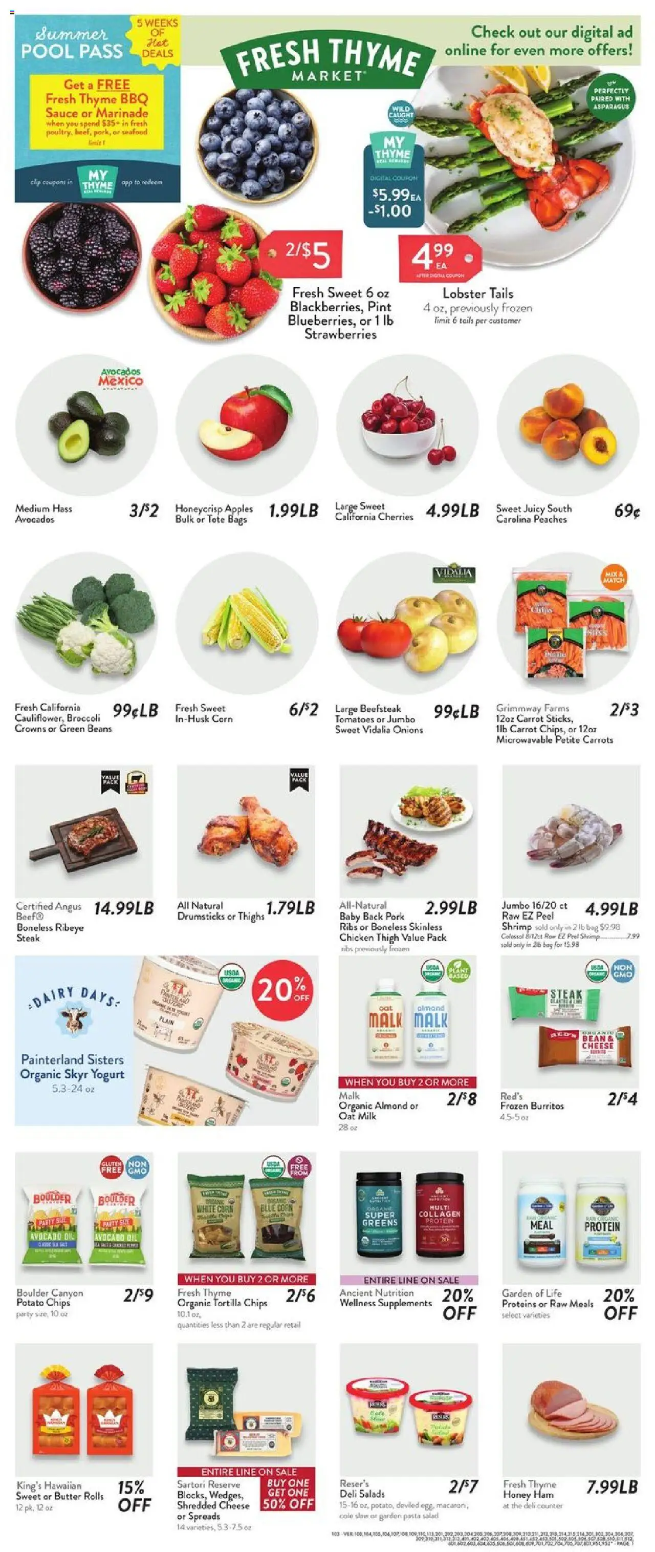 Fresh Thyme Weekly Ad - valid from 11.06.2025 | Page: 4 | Products: Asparagus, Butter, Tomatoes, Avocado