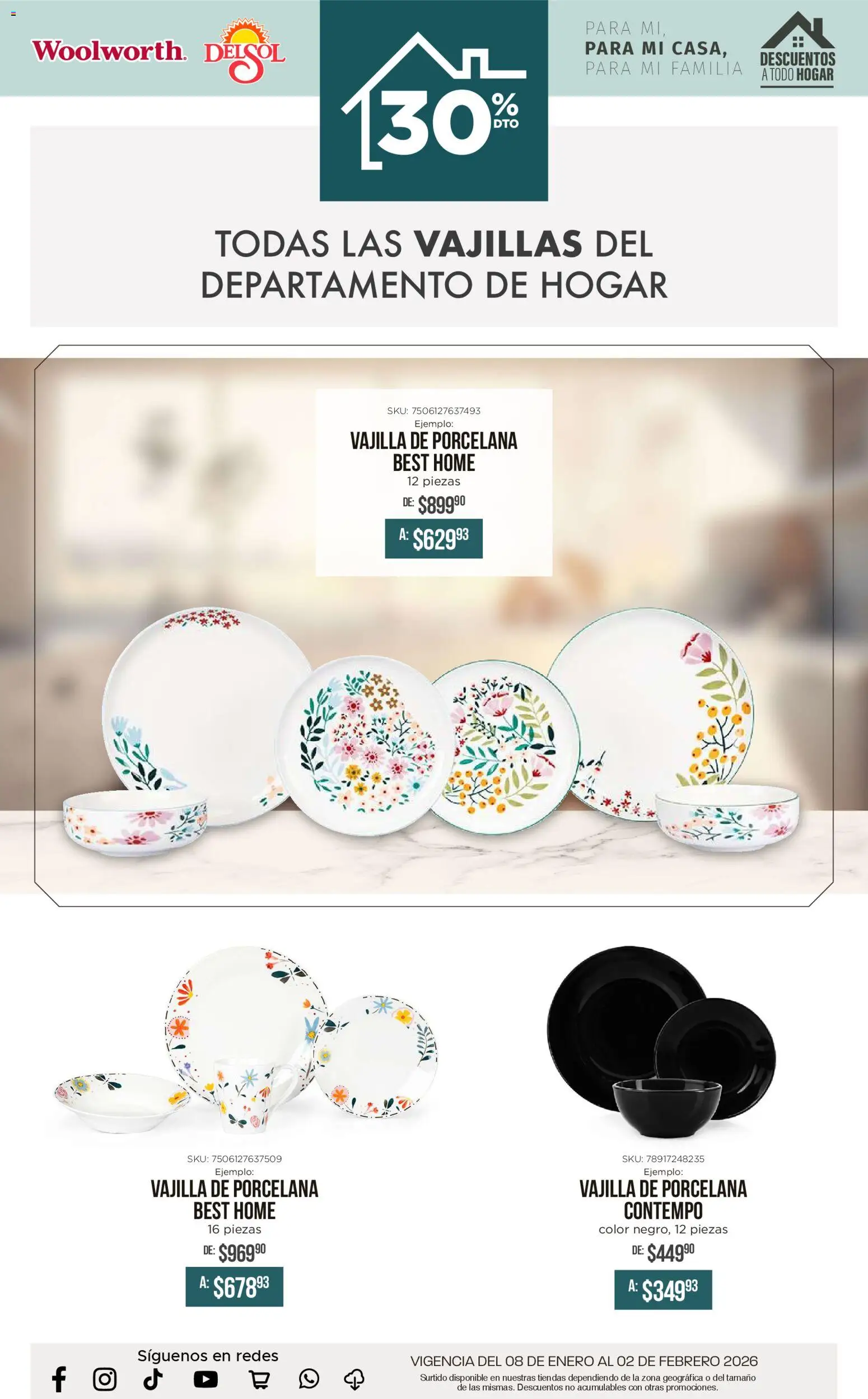 Nuevas ofertas de Del Sol y Woolworth válidas en toda la República Mexicana desde el 08.01.2026. ¡Encuentra las mejores ofertas en Del Sol y Woolworth catálogo Para mí, para mi casa, para mi familia! | Página: 14