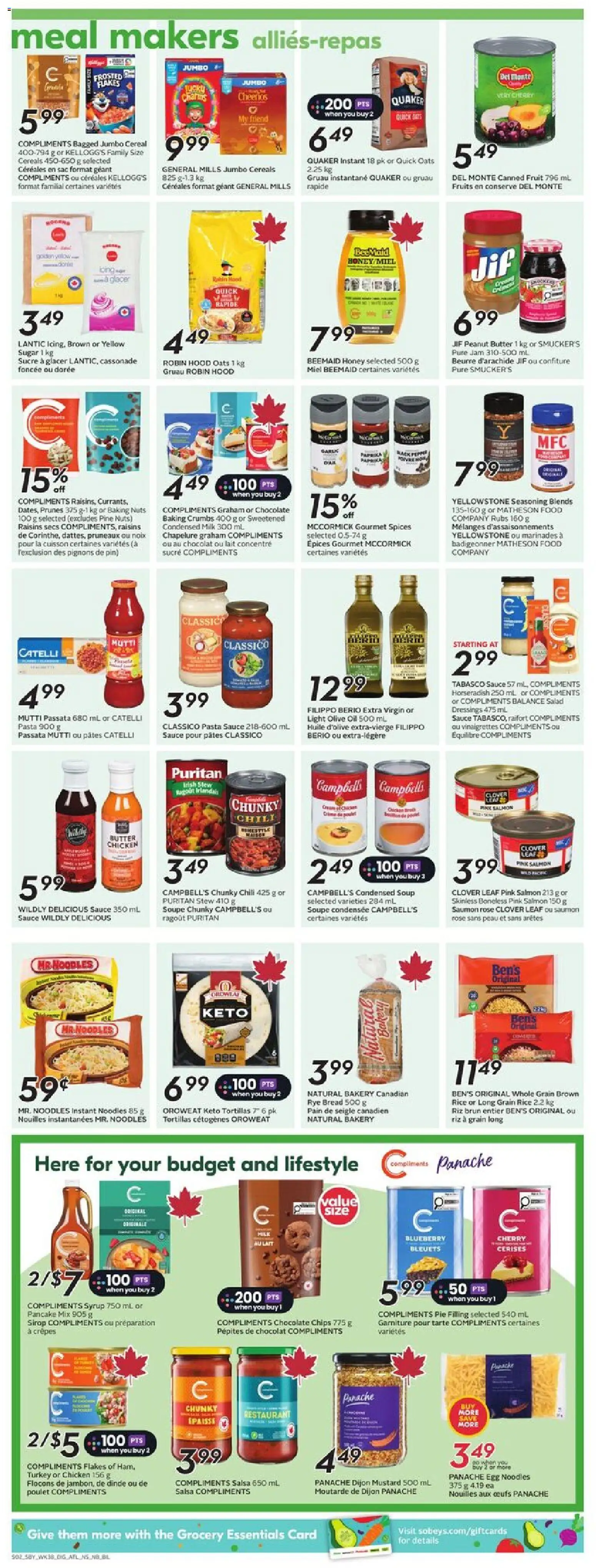 Sobeys flyer valid from 15.01.2026 | Page: 10 | Products: Chips, Nuts, Bakery, Chocolate