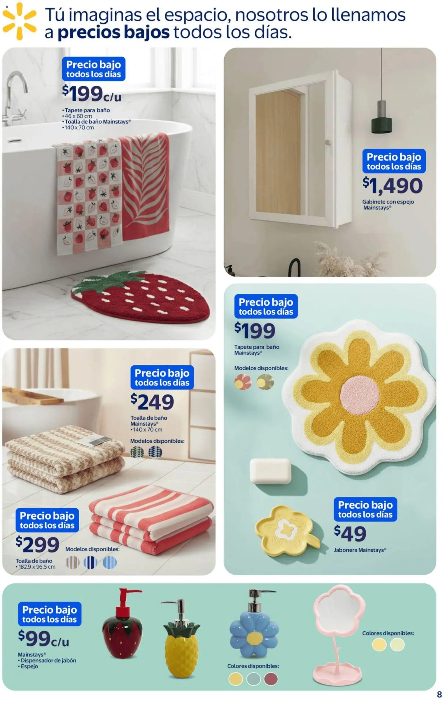Nuevas ofertas de Walmart válidas en toda la República Mexicana desde el 17.02.2026. ¡Encuentra las mejores ofertas en Walmart catálogo Precios bajos! | Página: 8 | Productos: Gabinete, Toalla, Baño, Jabón