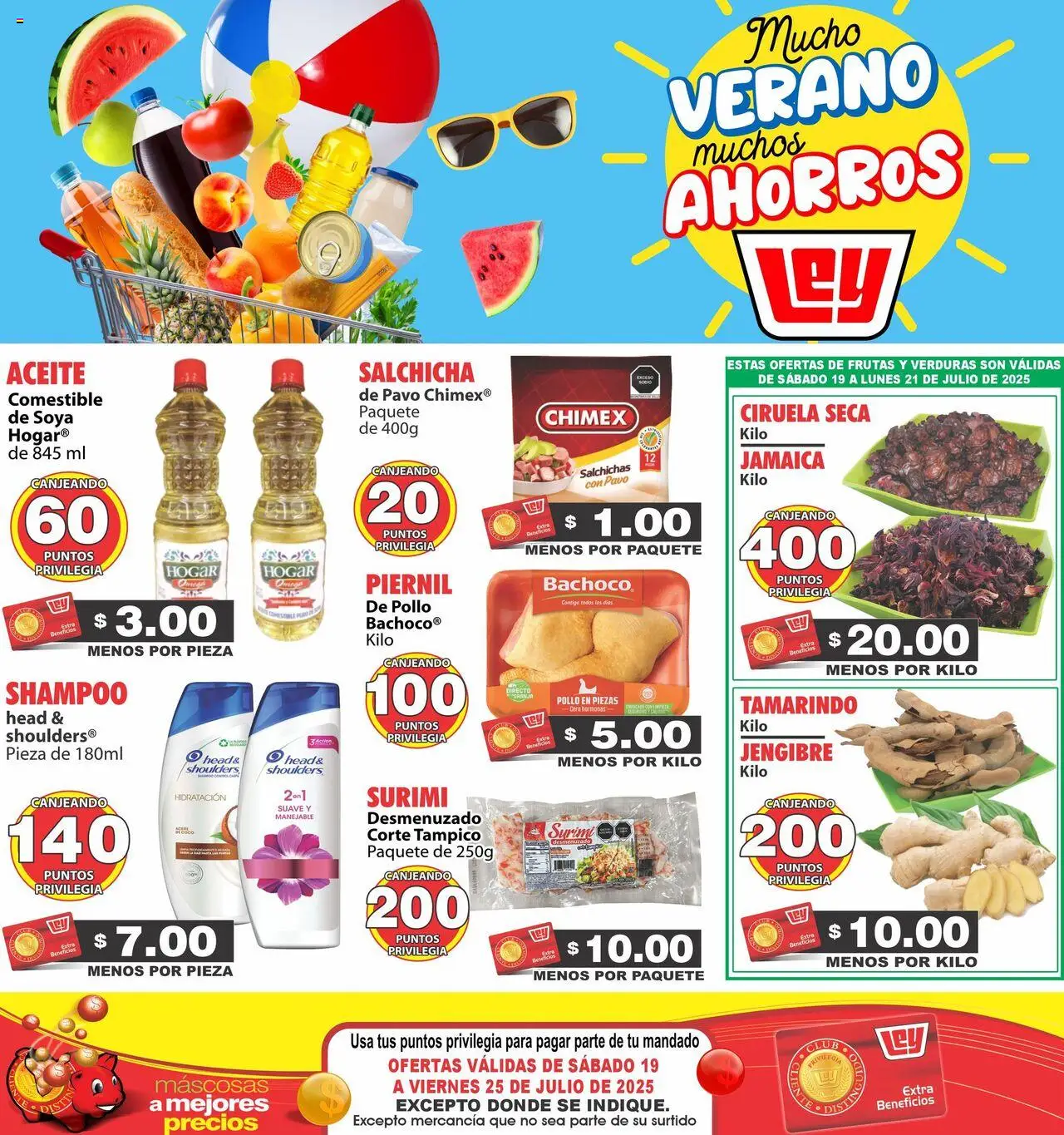 Nuevas ofertas de Casa Ley válidas en toda la República Mexicana desde el 19.07.2025. ¡Encuentra las mejores ofertas en Casa Ley - Folleto! | Página: 1 | Productos: Pollo, Salchicha, Aceite