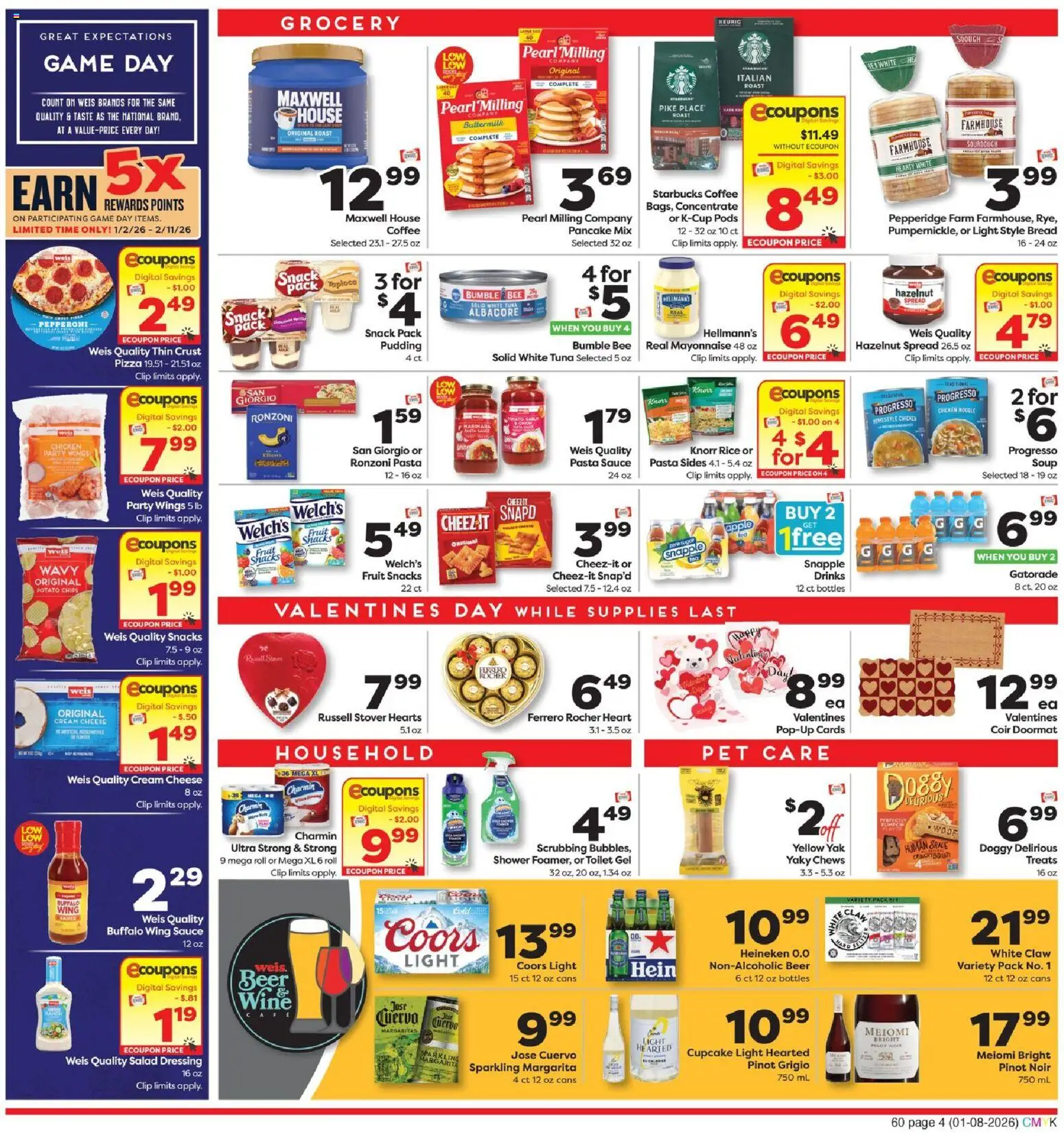 Weis Weekly Circular - PA - valid from 08.01.2026 | Page: 4 | Products: Bread, Coffee, Beer, Cream
