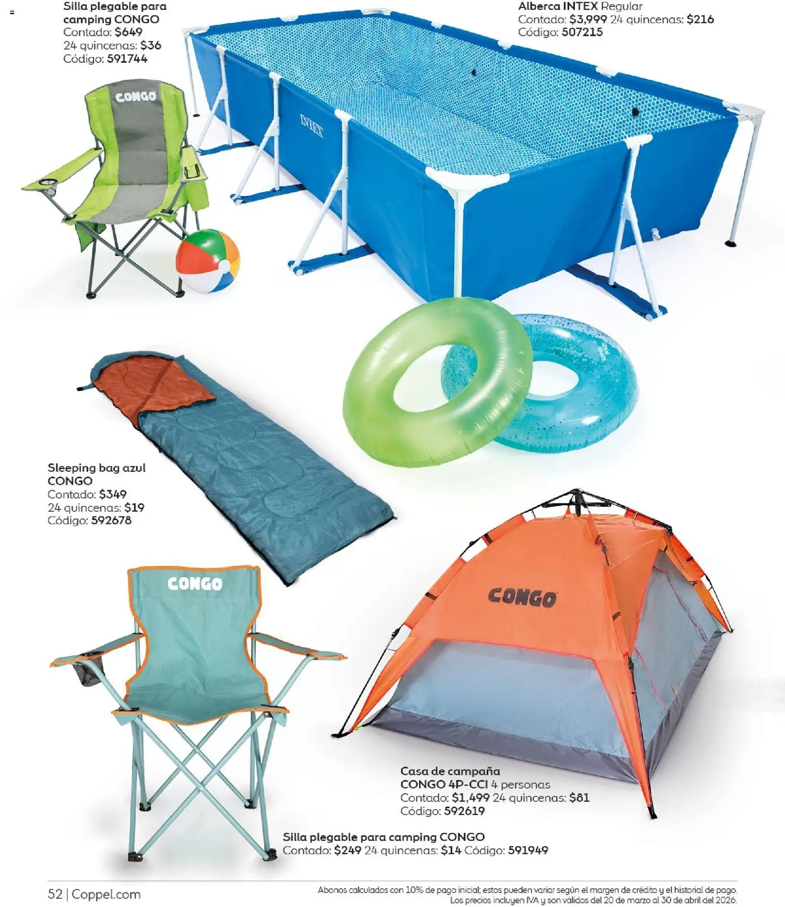 Nuevas ofertas de Coppel válidas en toda la República Mexicana desde el 01.03.2026. ¡Encuentra las mejores ofertas en Coppel catálogo Vacaciones Semana Santa! | Página: 52 | Productos: Silla, Campana