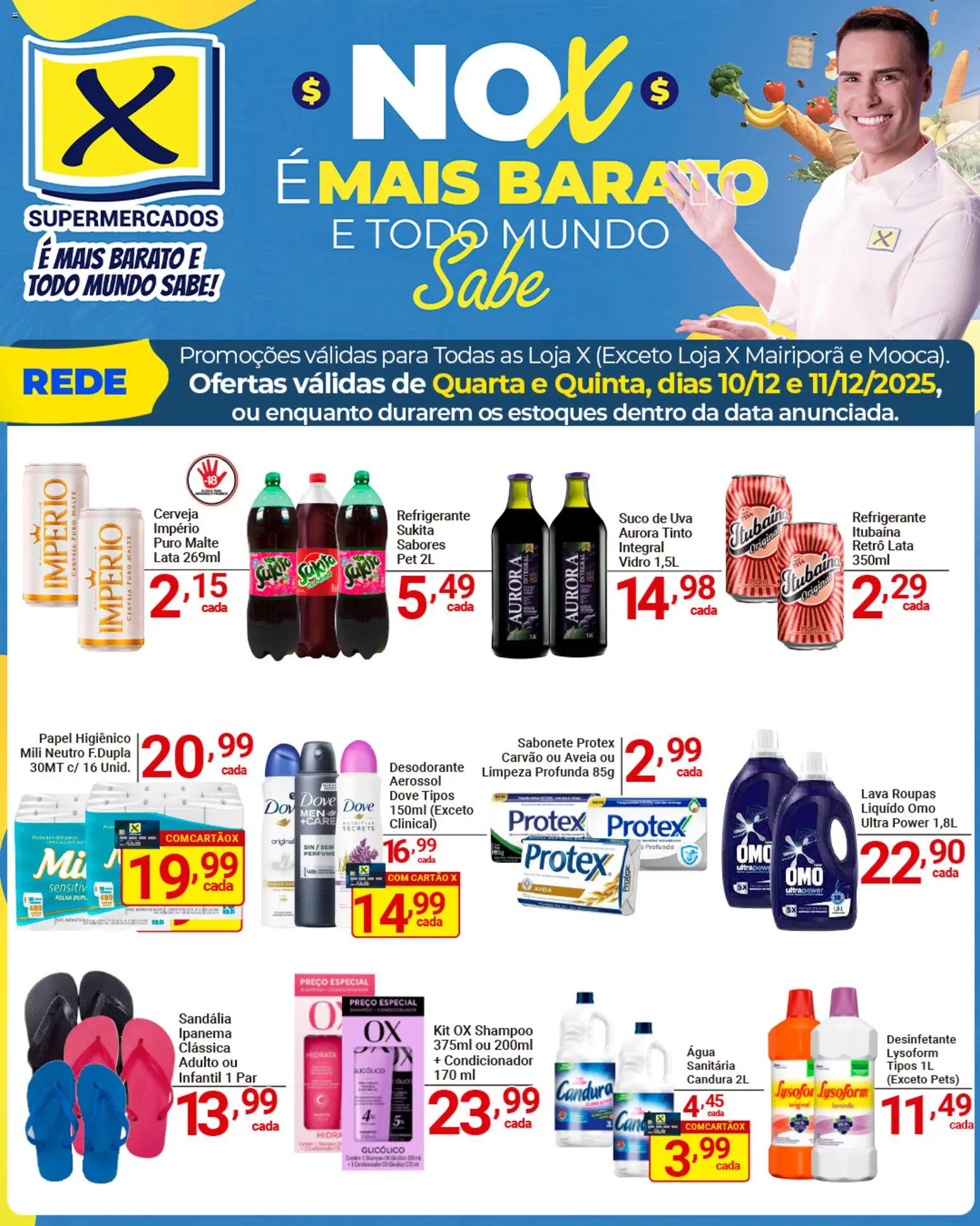 X Supermercados Folheto - válido de 10.12.2025 | Página: 3 | Produtos: Suco, Cerveja, Dove, Desinfetante