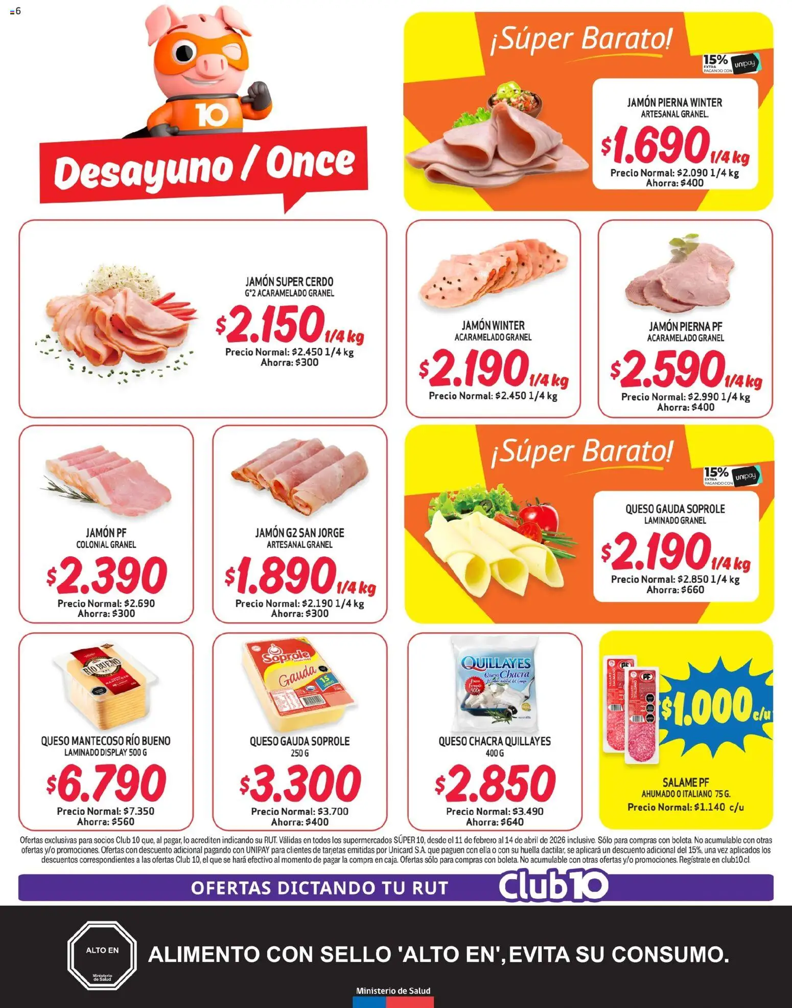 Alvi - CSúper Barato │ válido desde el 11.02.2026 | Página: 6 | Productos: Queso, Salame, Jamón, Cerdo