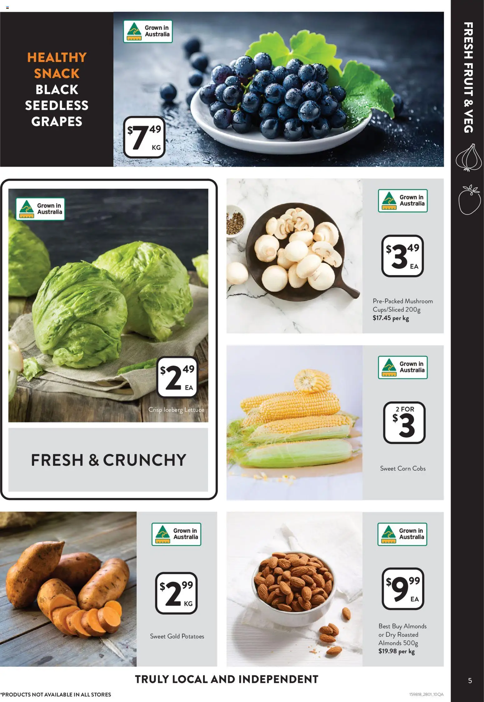 Foodworks catalogue - valid from 28.01.2026 | Page: 5 | Products: Almonds, Lettuce, Potatoes, Grapes