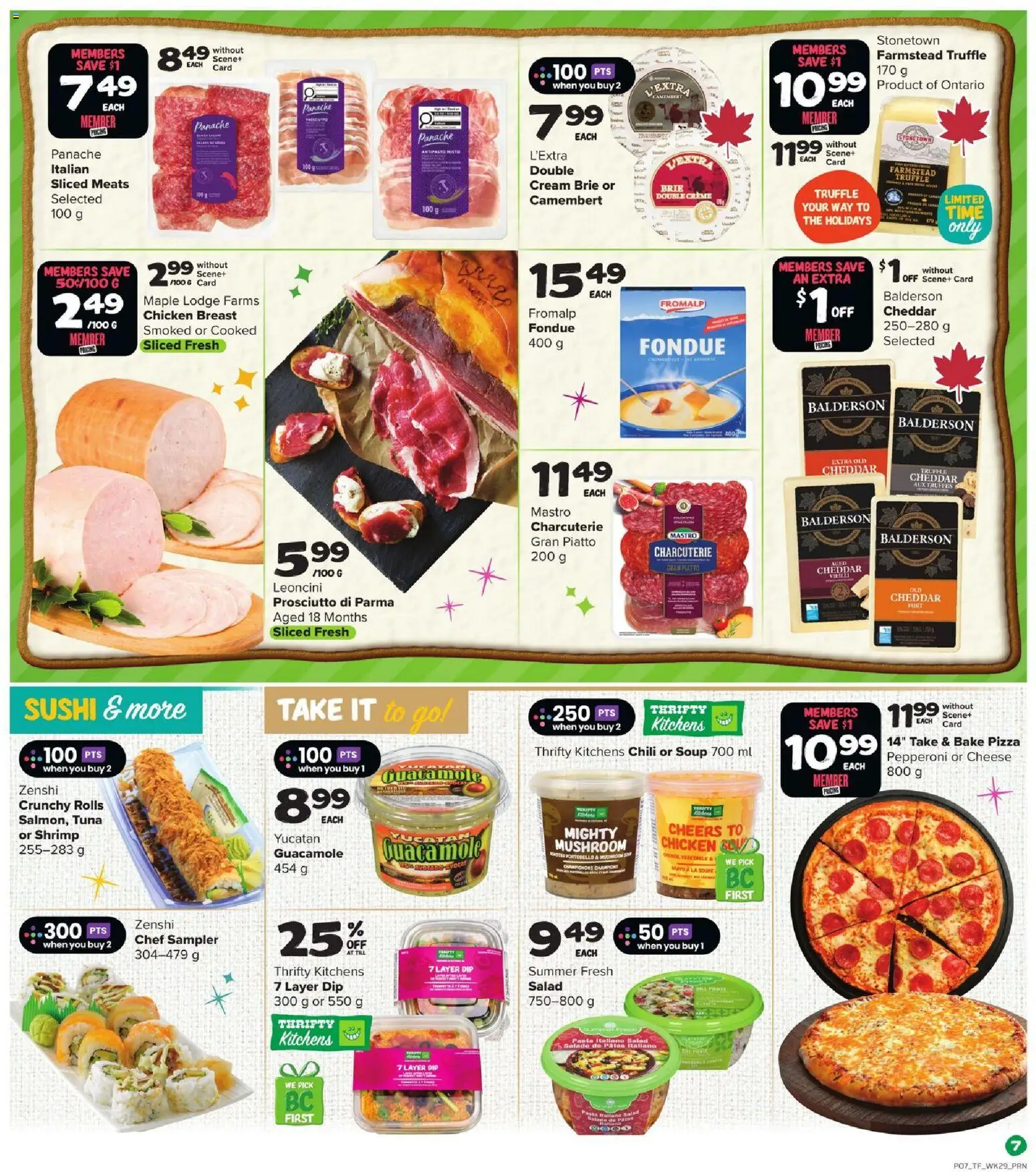 Thrifty Foods flyer valid from 13.11.2025 | Page: 8 | Products: Pasta, Cream, Pizza, Chicken