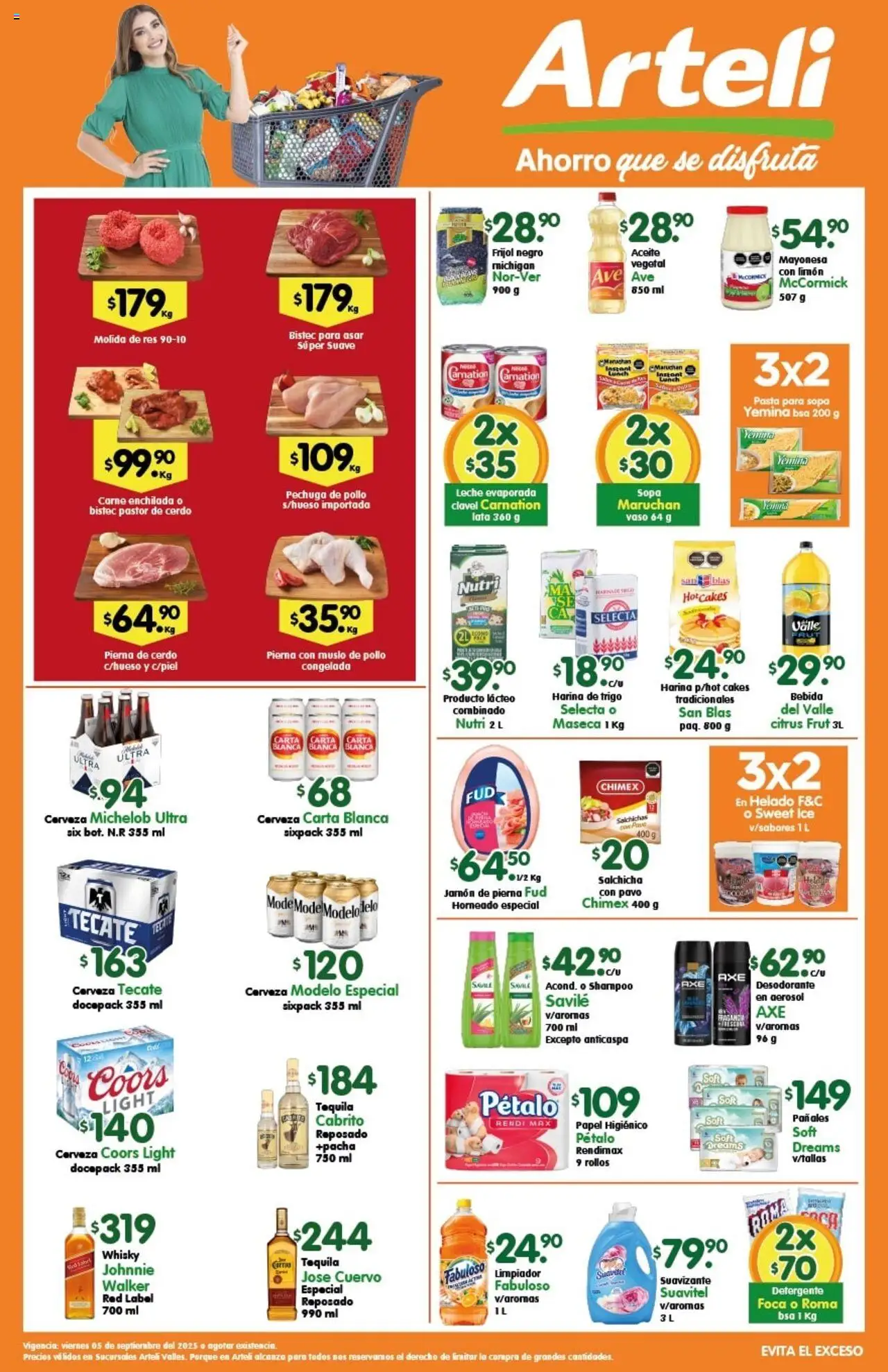 Nuevas ofertas de Arteli válidas en toda la República Mexicana desde el 05.09.2025. ¡Encuentra las mejores ofertas en Arteli - Folleto Valles! | Página: 1 | Productos: Desodorante, Harina, Salchicha, Cerdo