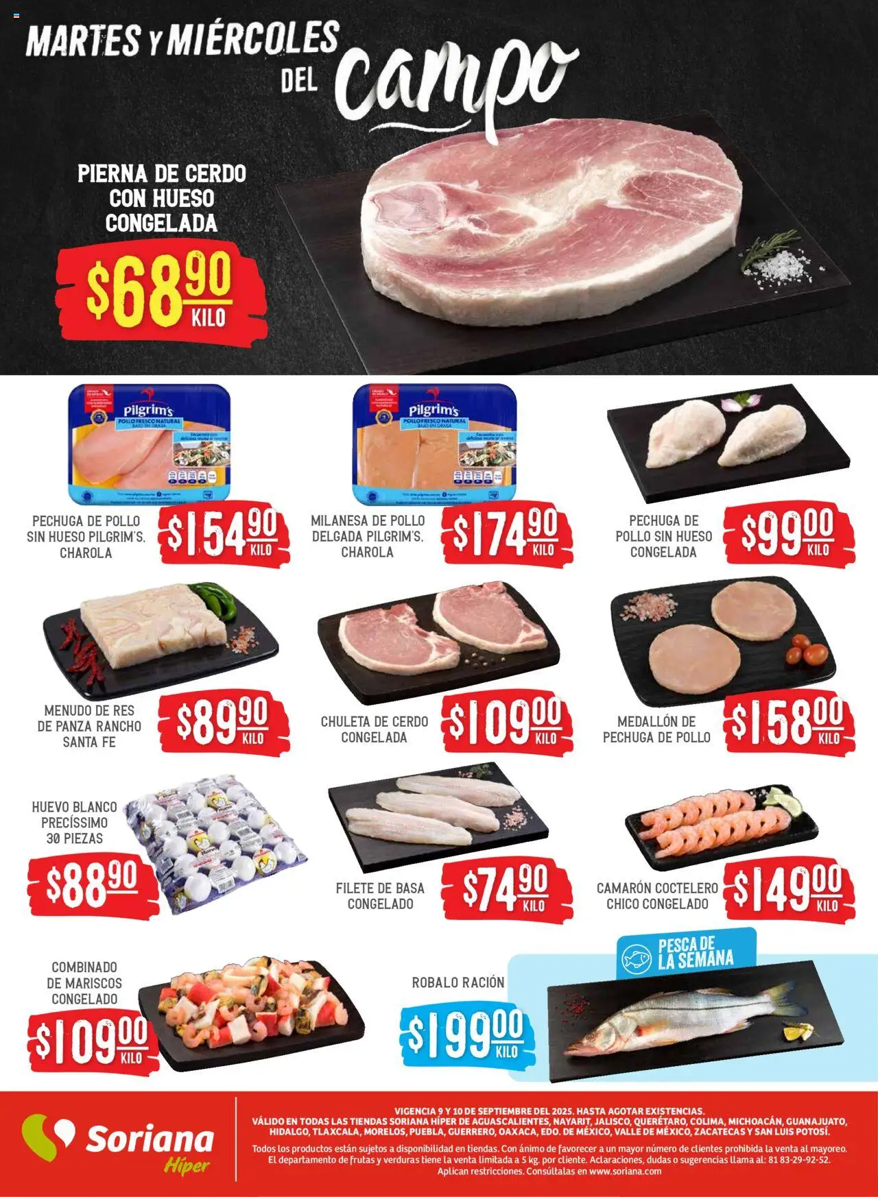 Nuevas ofertas de Soriana válidas en toda la República Mexicana desde el 09.09.2025. ¡Encuentra las mejores ofertas en Soriana - Folleto! | Página: 4 | Productos: Milanesa, Huevo, Cerdo, Res