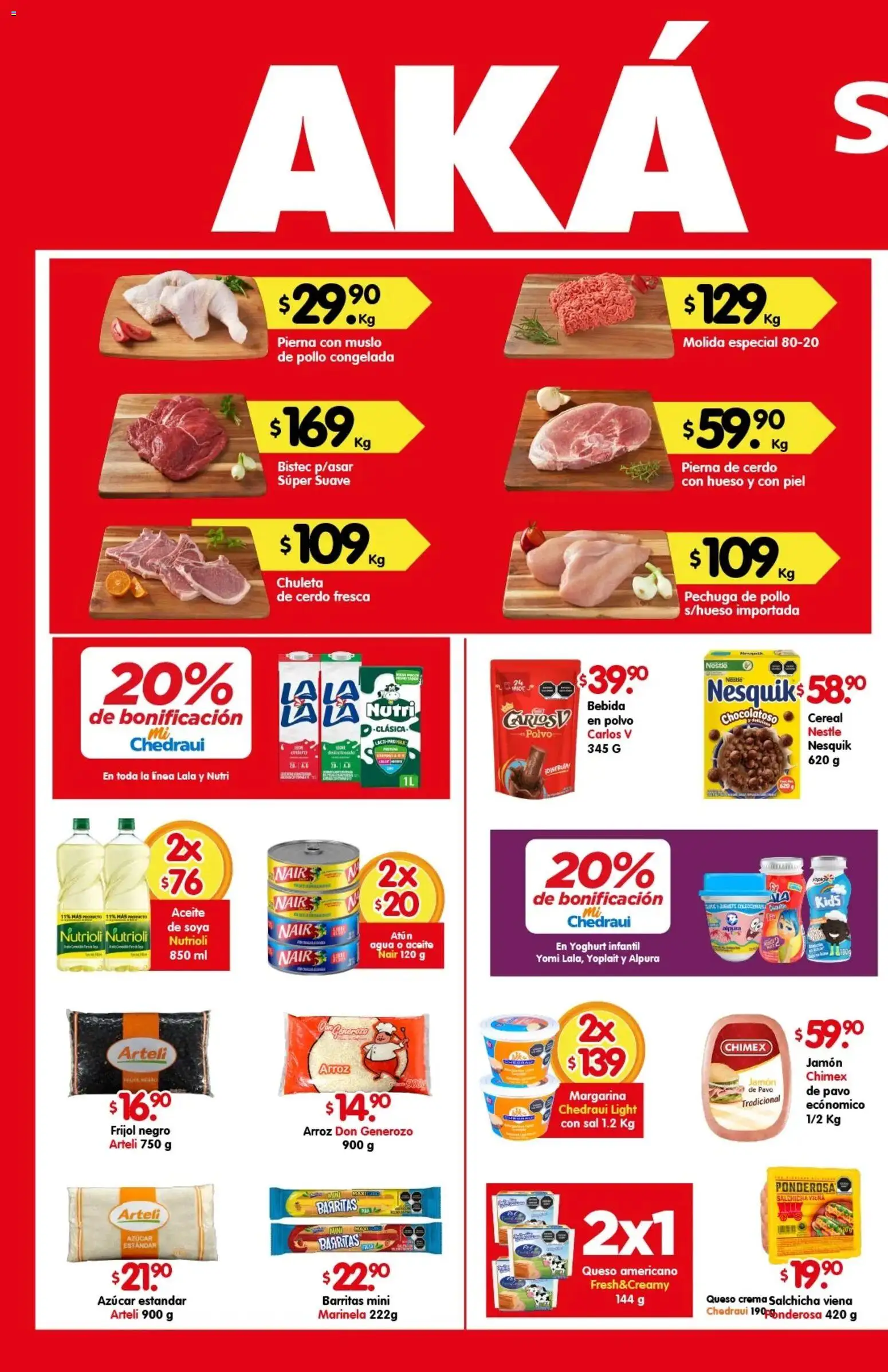 Nuevas ofertas de Arteli válidas en toda la República Mexicana desde el 02.03.2026. ¡Encuentra las mejores ofertas en Arteli folleto Aká Superbodegas! | Página: 1 | Productos: Azúcar, Salchicha, Queso, Arroz