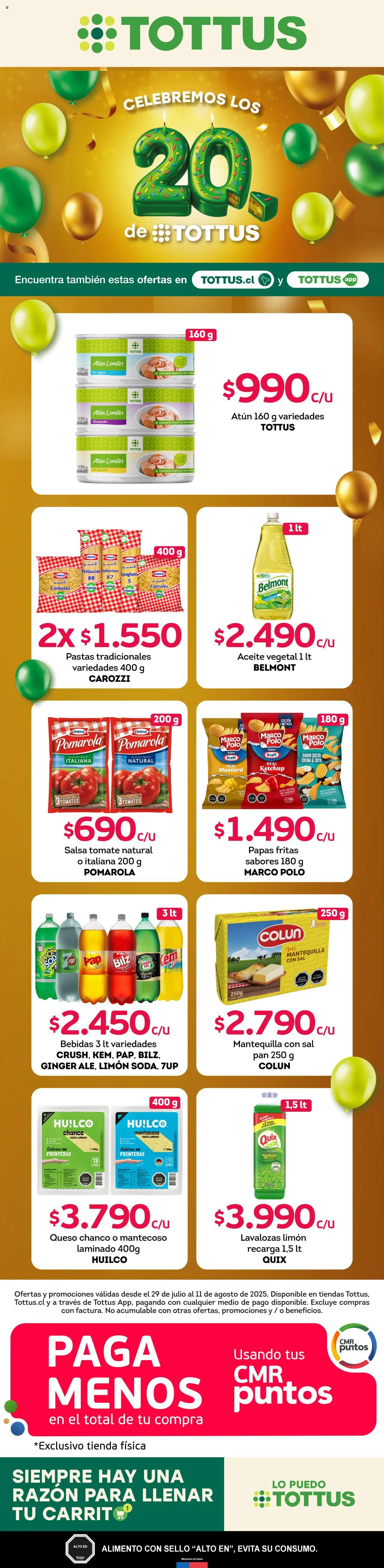 Tottus ofertas  │ válido desde el 29.07.2025 | Página: 1 | Productos: Tomate, Limón, Pan, Aceite