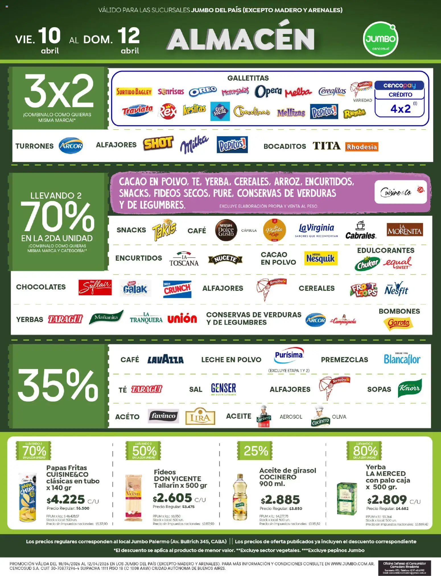 Jumbo - Ofertas | Mendoza │ válido desde el 10.04.2026 | Página: 2 | Productos: Galletitas, Bombones, Cacao, Papas fritas