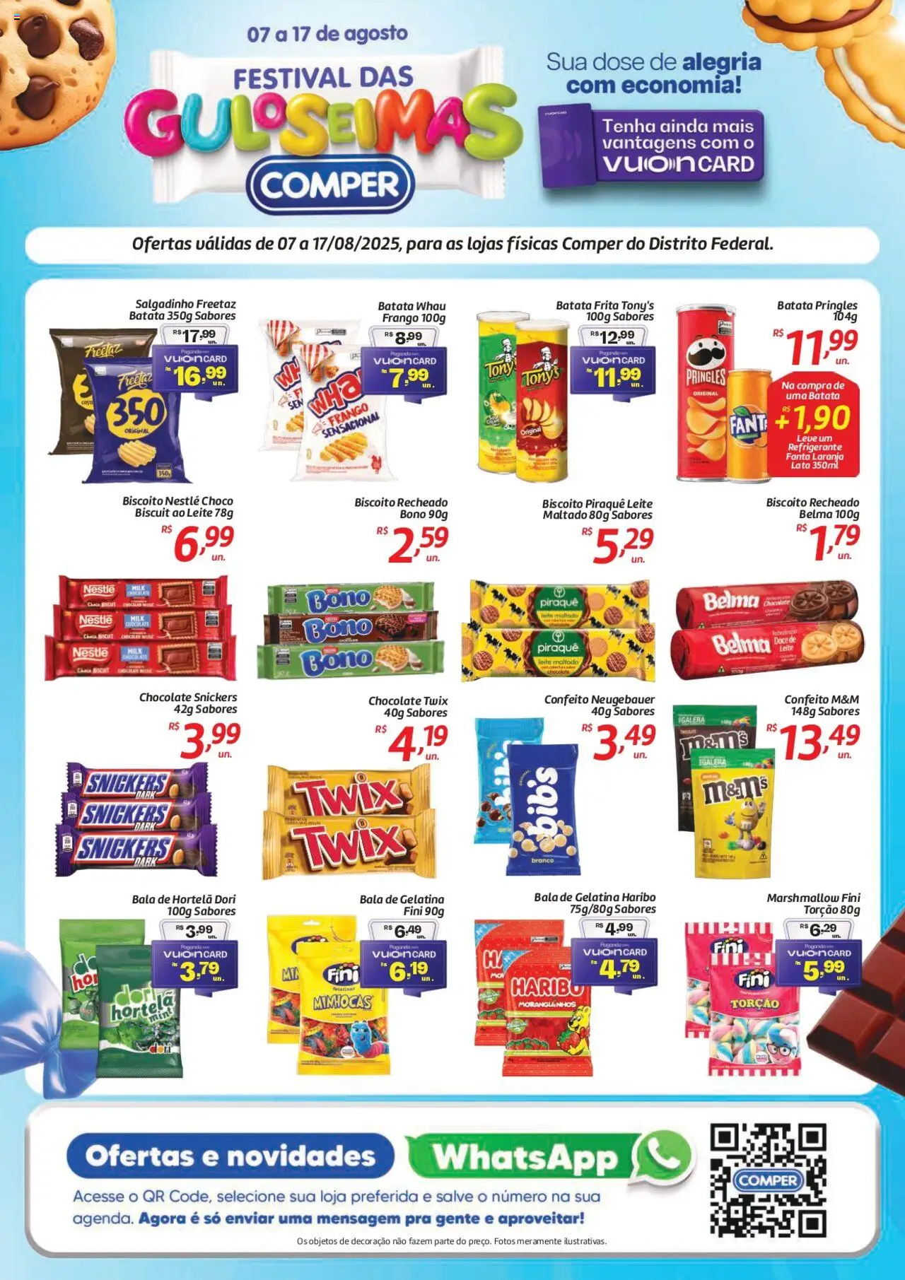 Comper Folheto - válido de 07.08.2025 | Página: 1 | Produtos: Biscoito, Refrigerante, Batata, Frango