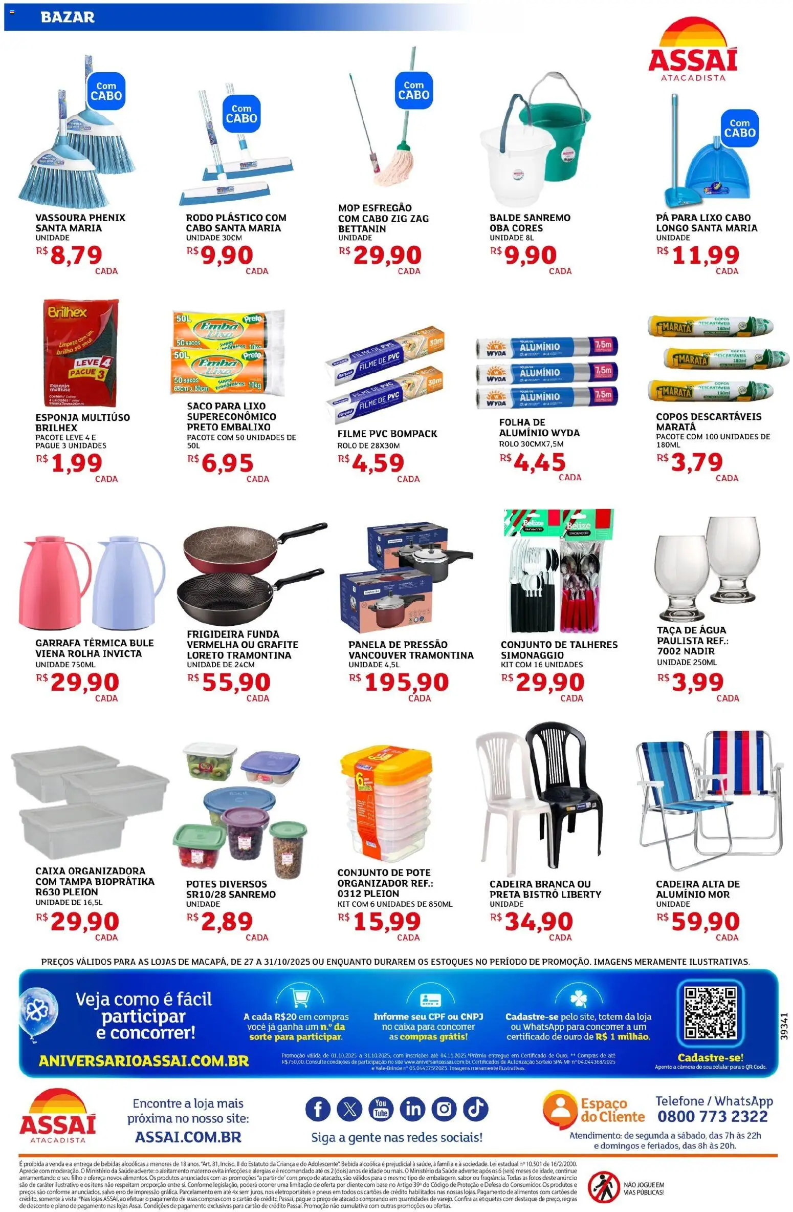 Assaí Atacadista Folheto - válido de 27.10.2025 | Página: 8 | Produtos: Saco para lixo, filme de PVC, Pneus, Copos