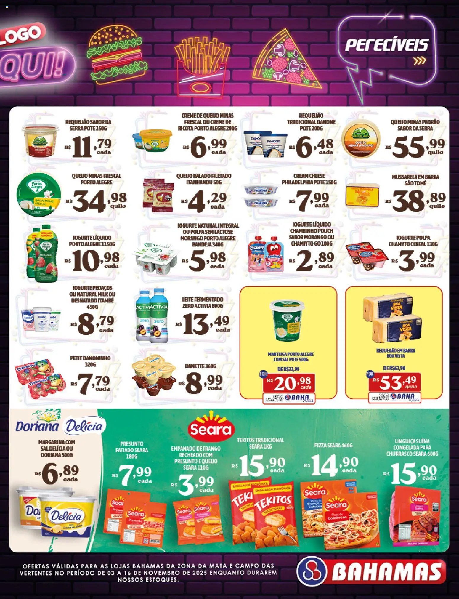 Bahamas Supermercados Folheto - válido de 03.11.2025 | Página: 7 | Produtos: Pizza, Ricota, Creme, Mussarela