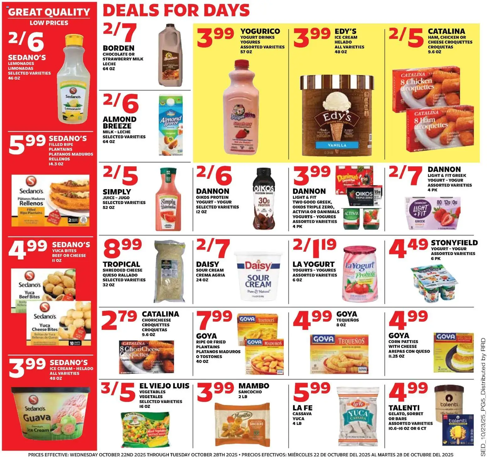 Sedano's Current Ad - FL - valid from 22.10.2025 | Page: 5 | Products: Corn, Beef, Cream, Ice cream