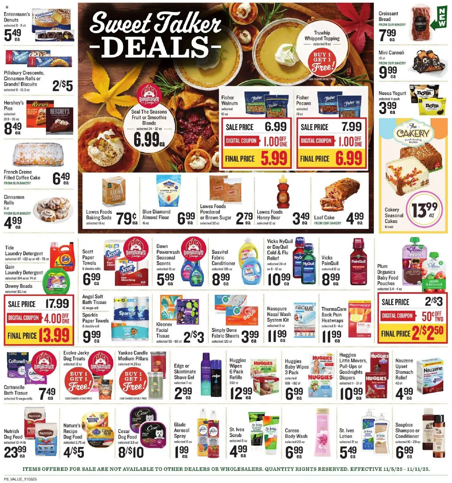 Lowes Foods Weekly Ad - NC - valid from 05.11.2025 | Page: 12 | Products: Bakery, Dog Treats, Butter, Body Wash