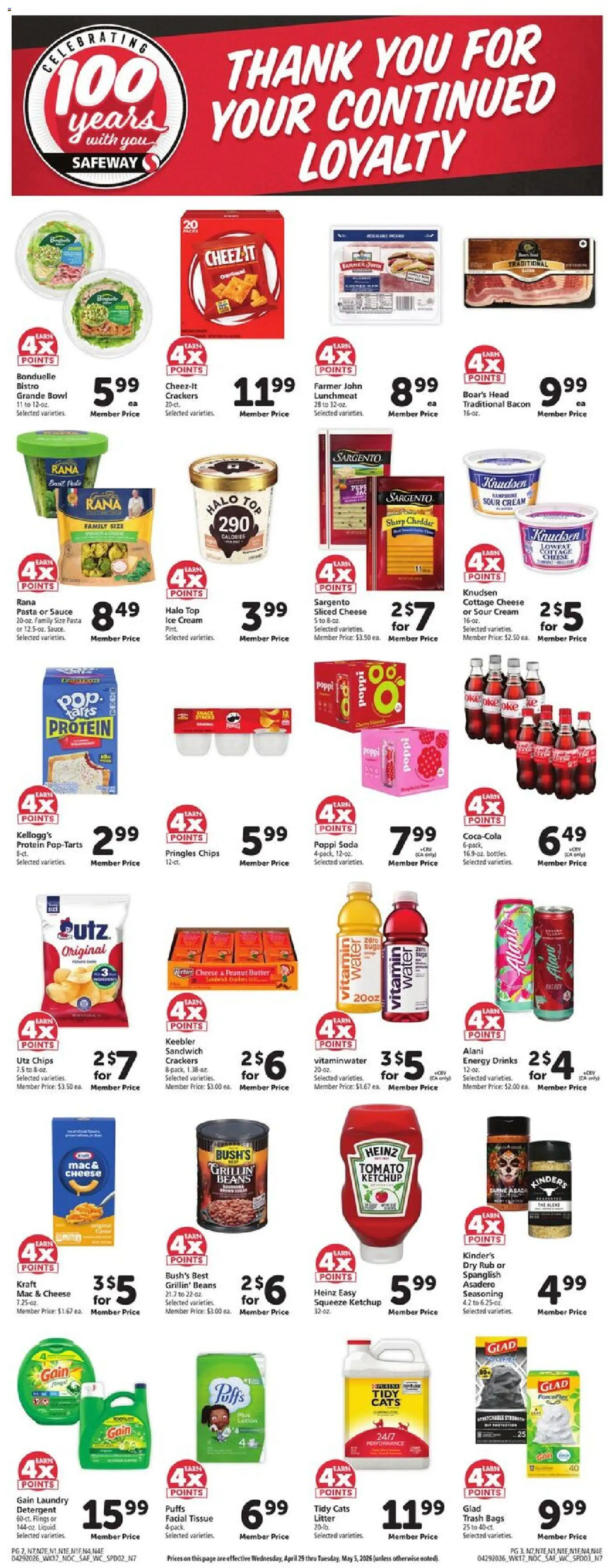 Safeway Weekly Ad - valid from 29.04.2026 | Page: 2 | Products: Cheese, Sour cream, Pasta, Ketchup