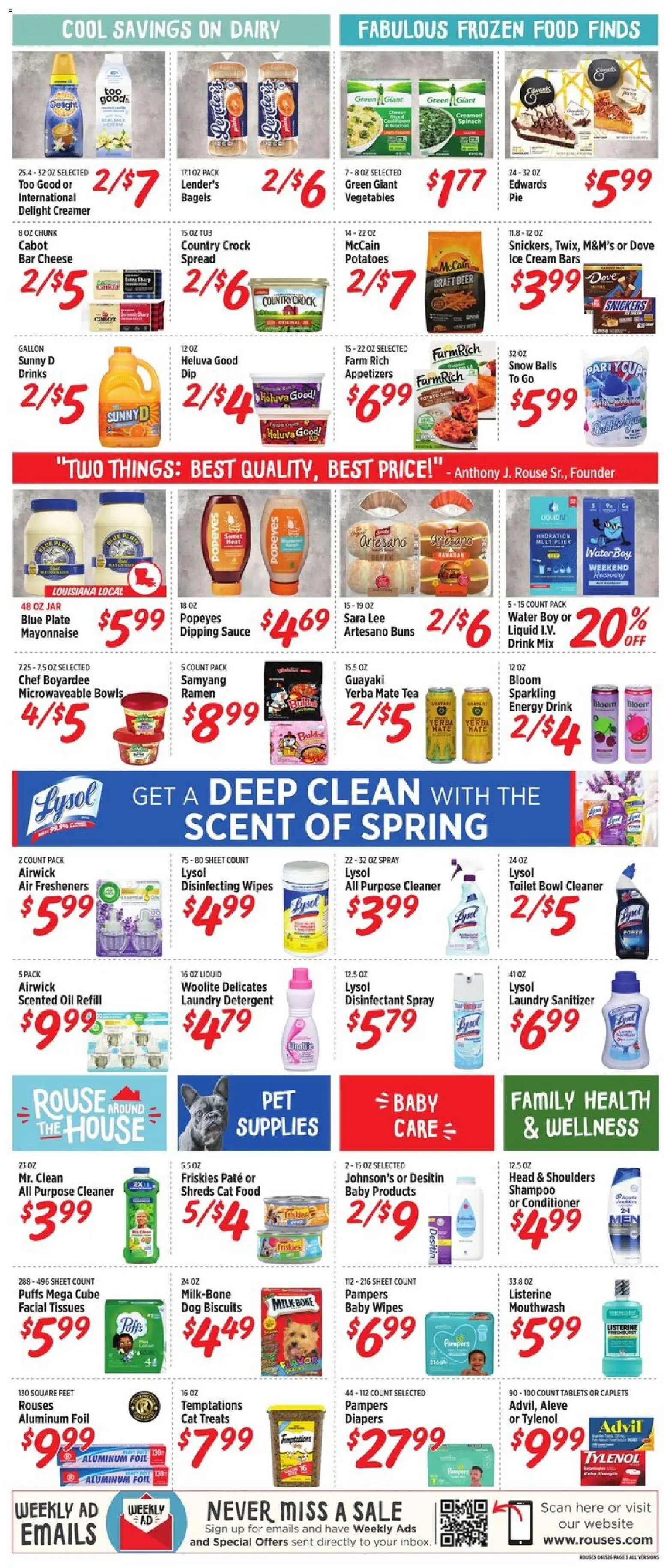 Rouses Weekly Ad - LA - valid from 15.04.2026 | Page: 6 | Products: Beer, Mouthwash, Detergent, Vegetables