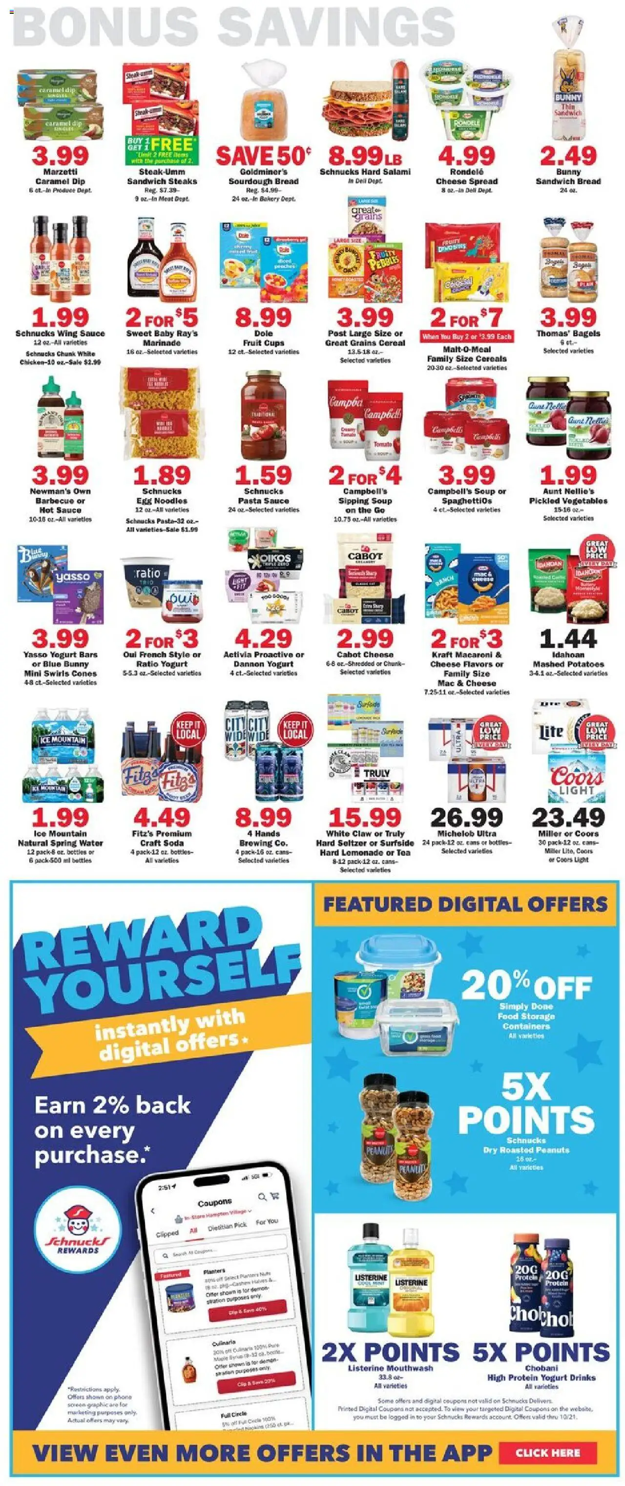 Schnucks Weekly Print Ad - MO - valid from 15.10.2025 | Page: 5 | Products: Cheese, Tea, Sauce, Phone