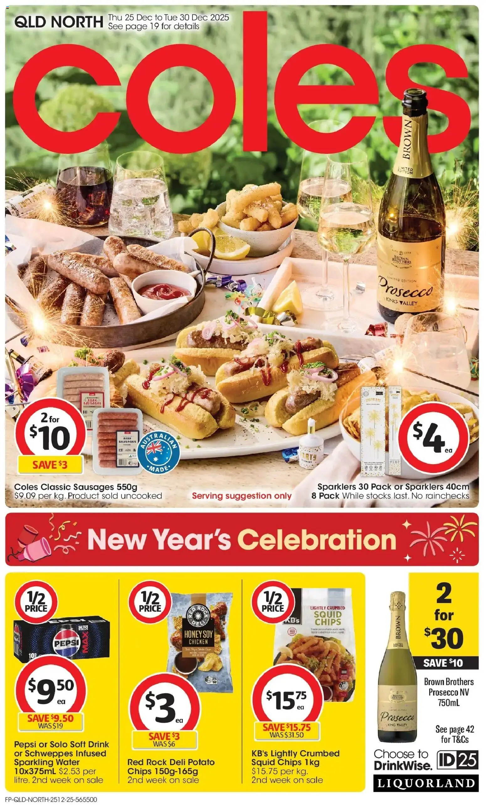 Coles catalogue - valid from 25.12.2025 | Page: 1 | Products: Beef, Pepsi, Chips, Water