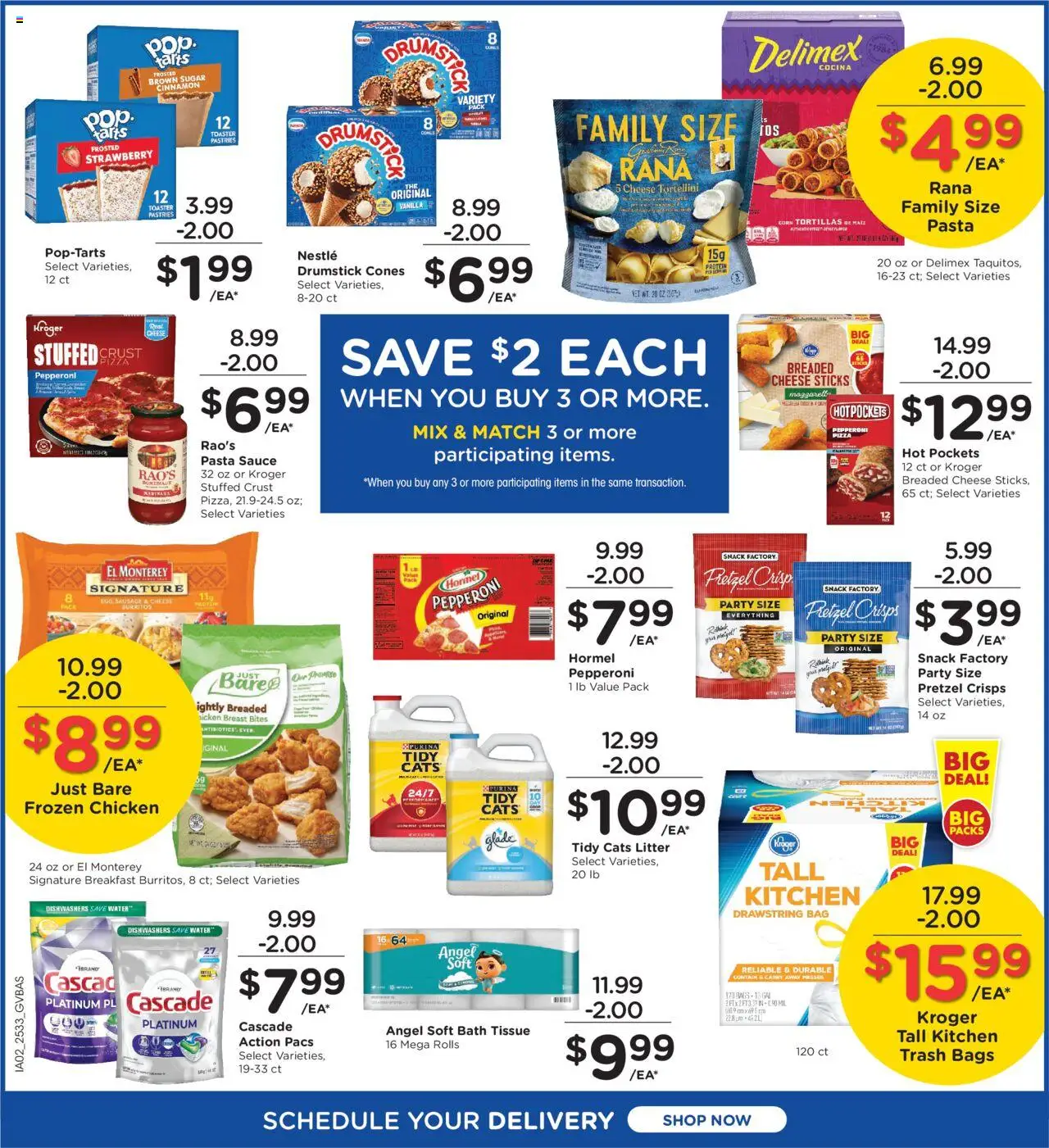 Kroger Weekly Ad - valid from 17.09.2025 | Page: 4 | Products: Pasta, Water, Sugar, Bag