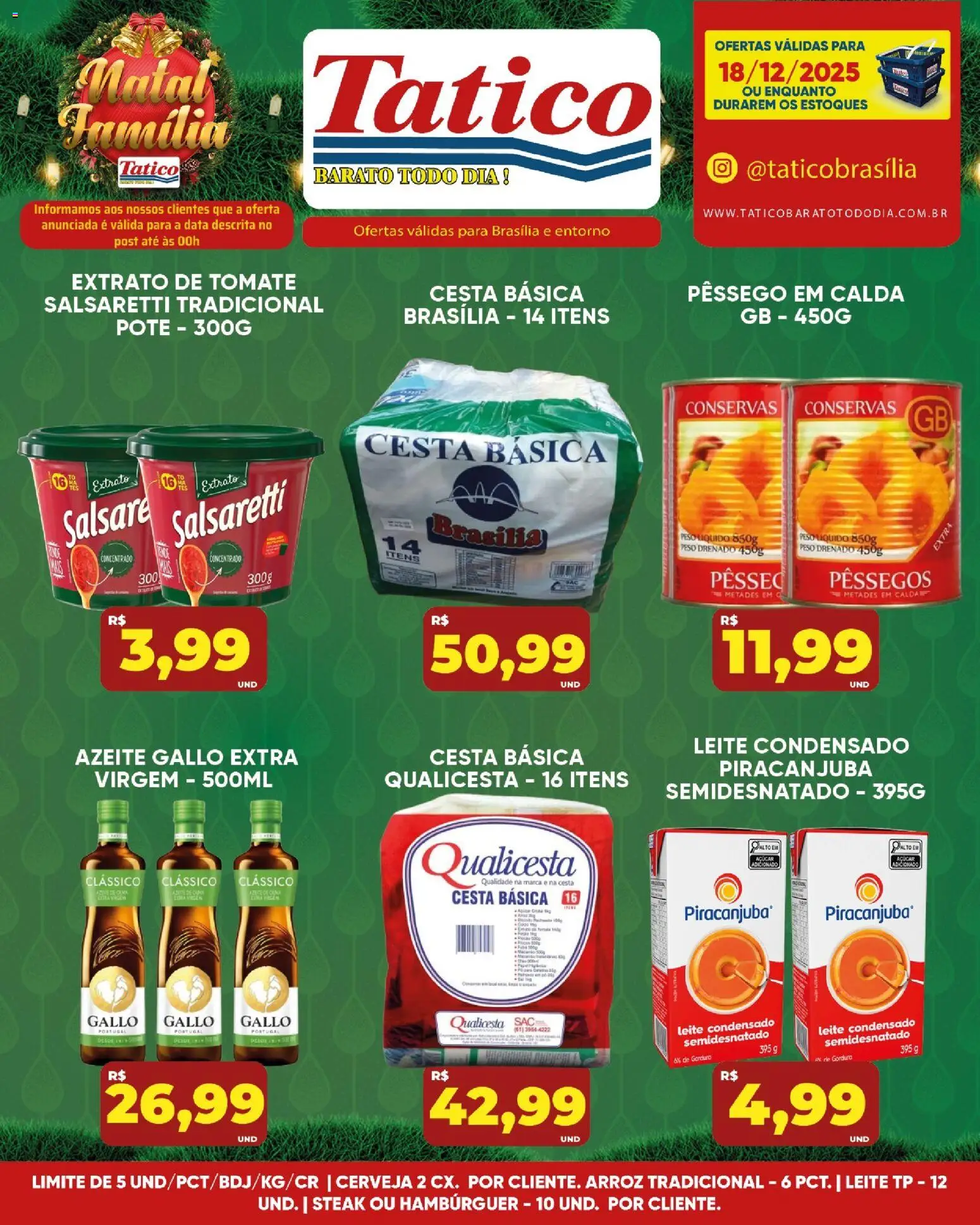 Tatico Folheto - válido de 19.12.2025 | Página: 32 | Produtos: Leite, Arroz, Hambúrguer, Leite condensado