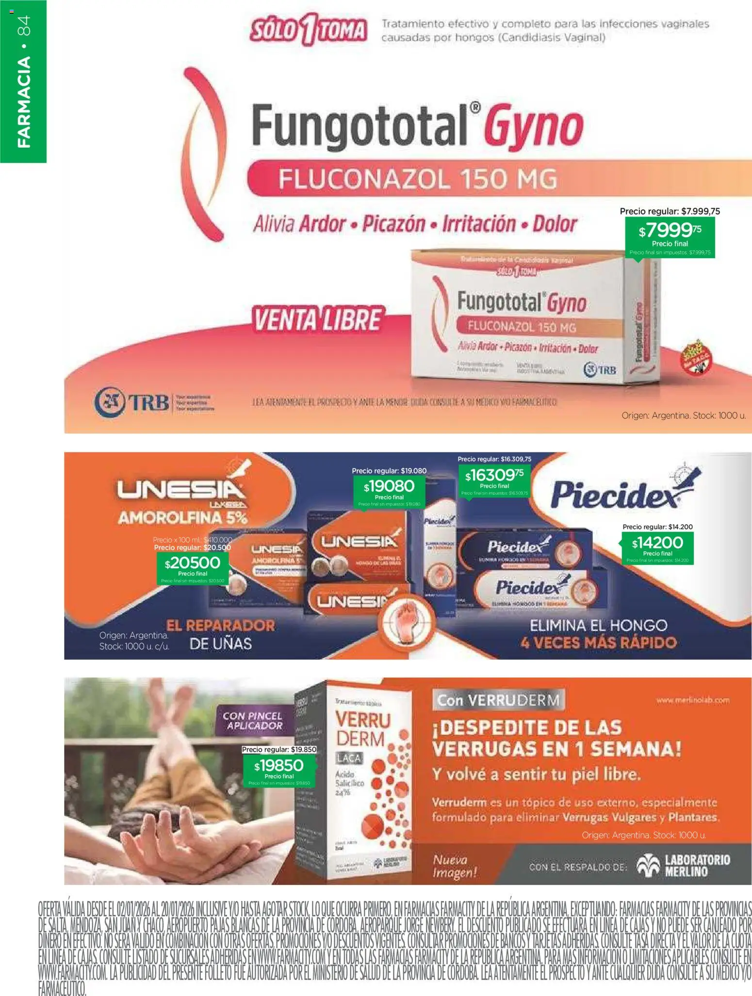 Farmacity catálogo │ válido desde el 02.01.2026 | Página: 84 | Productos: Pincel, Hongos