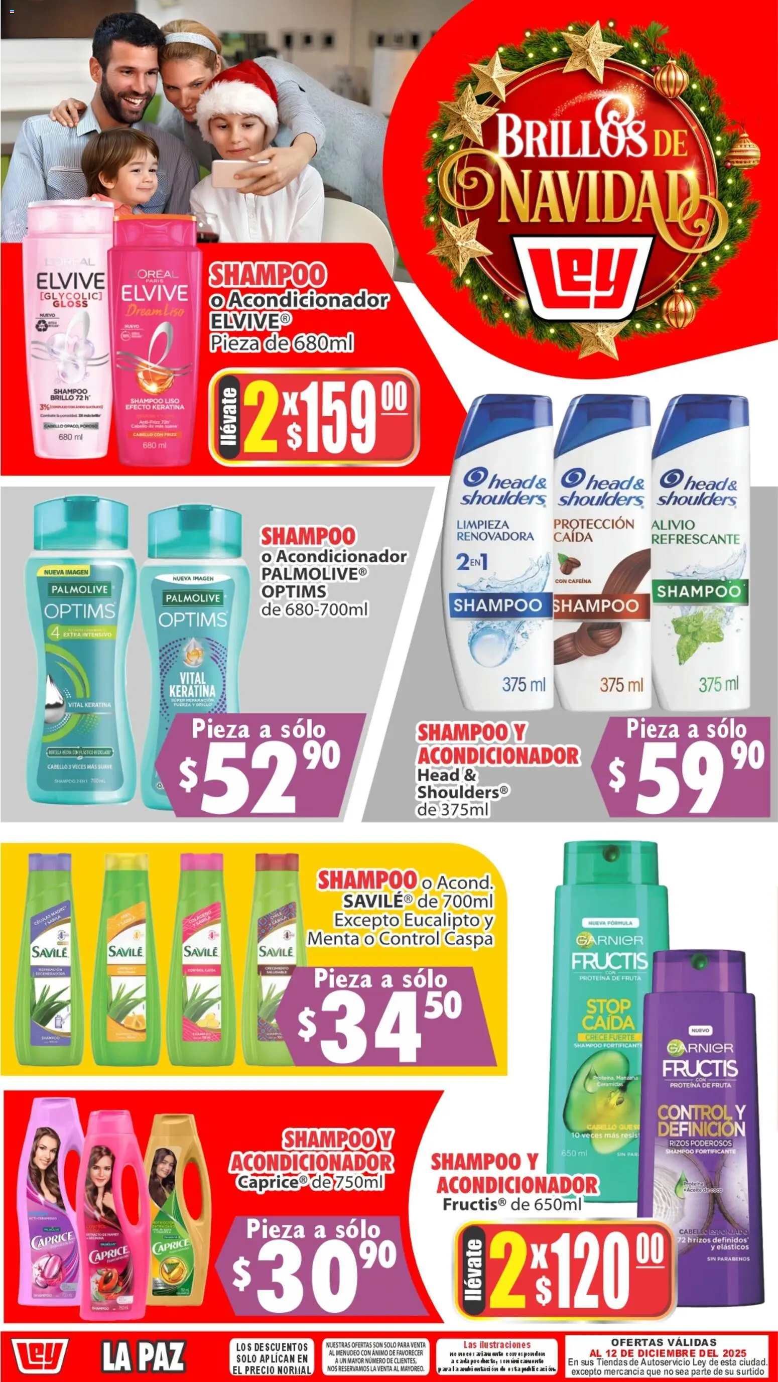 Nuevas ofertas de Casa Ley válidas en toda la República Mexicana desde el 06.12.2025. ¡Encuentra las mejores ofertas en Casa Ley folleto La Paz shampoo! | Página: 1 | Productos: Manzana, Aceite, Botella, Acondicionador