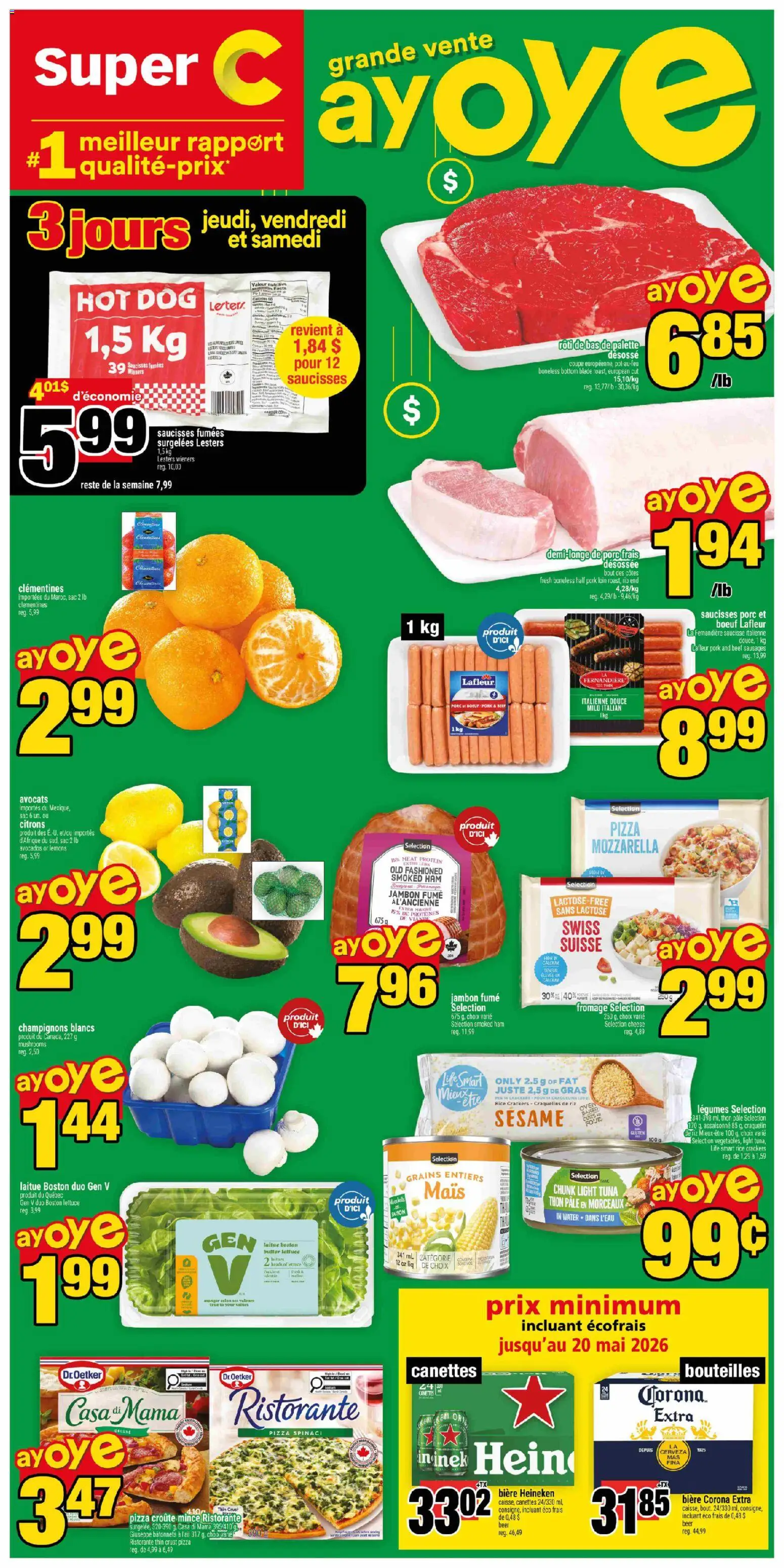 Super C flyer valid from 23.04.2026 | Page: 1 | Products: Oven, Pizza, Beer, Pork
