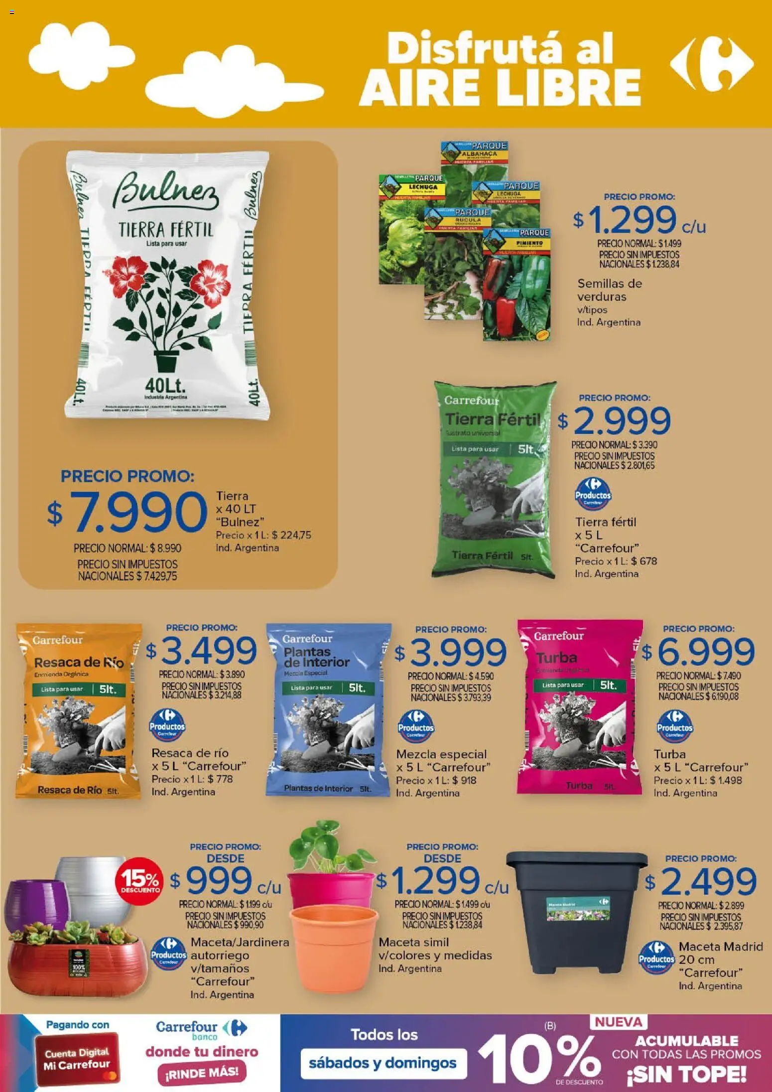 Carrefour - Aire Libre Hiper │ válido desde el 18.11.2025 | Página: 5 | Productos: Banco, Maceta, Lechuga, Semillas