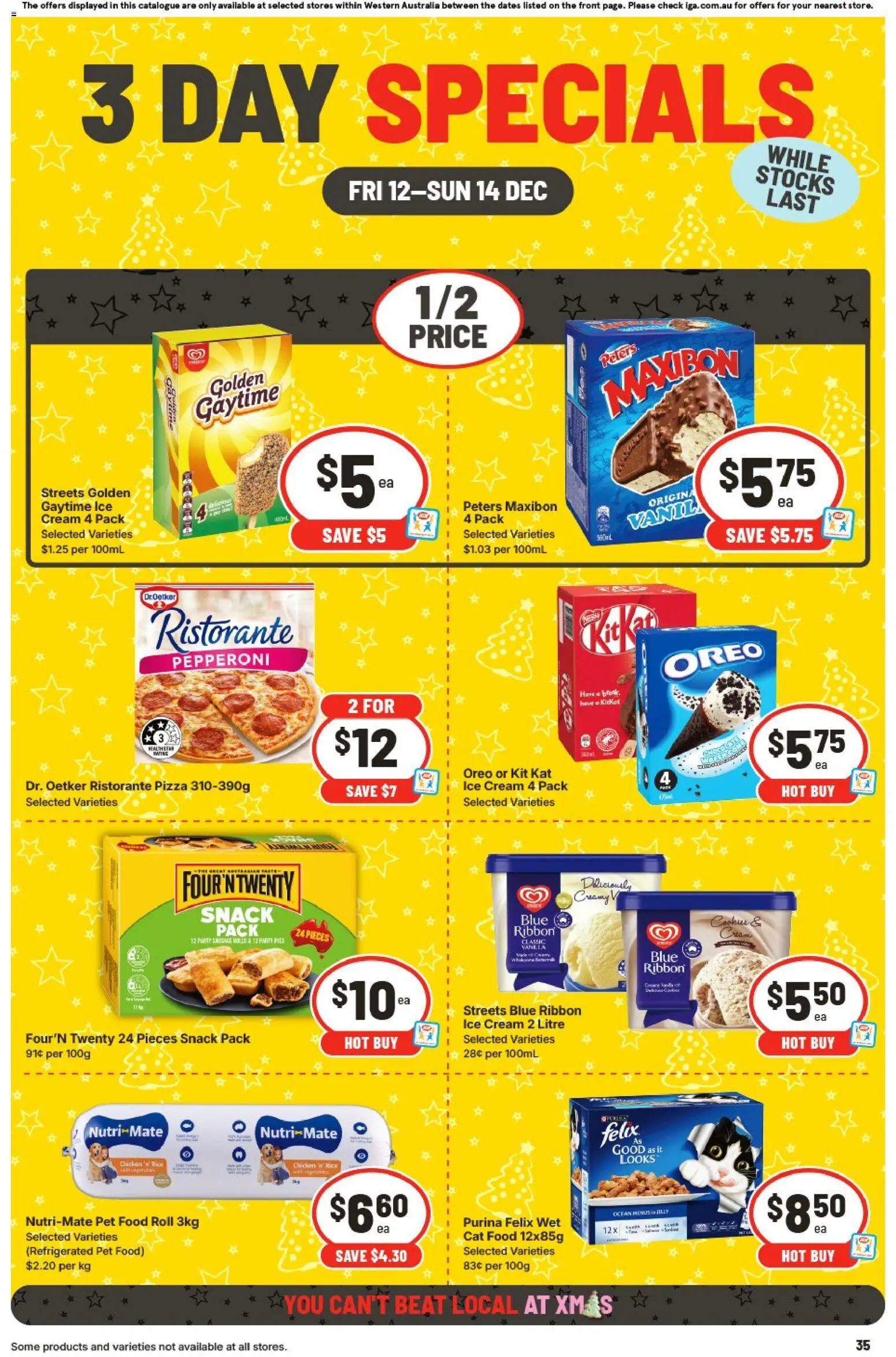 IGA catalogue - valid from 12.12.2025 | Page: 3 | Products: Pizza, Chicken, Cream, Ice cream