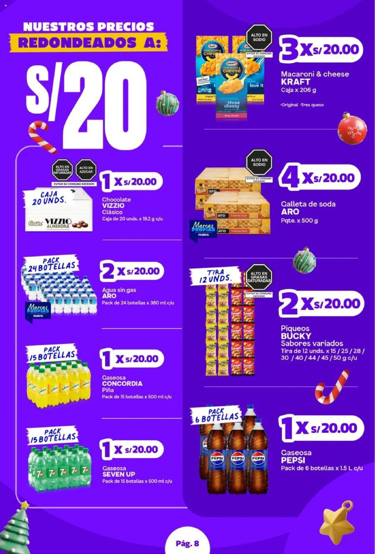 Catálogo Makro válido desde 06.11.2025 | Página: 8 | Productos: Queso, Chocolate, Piña, Galletas