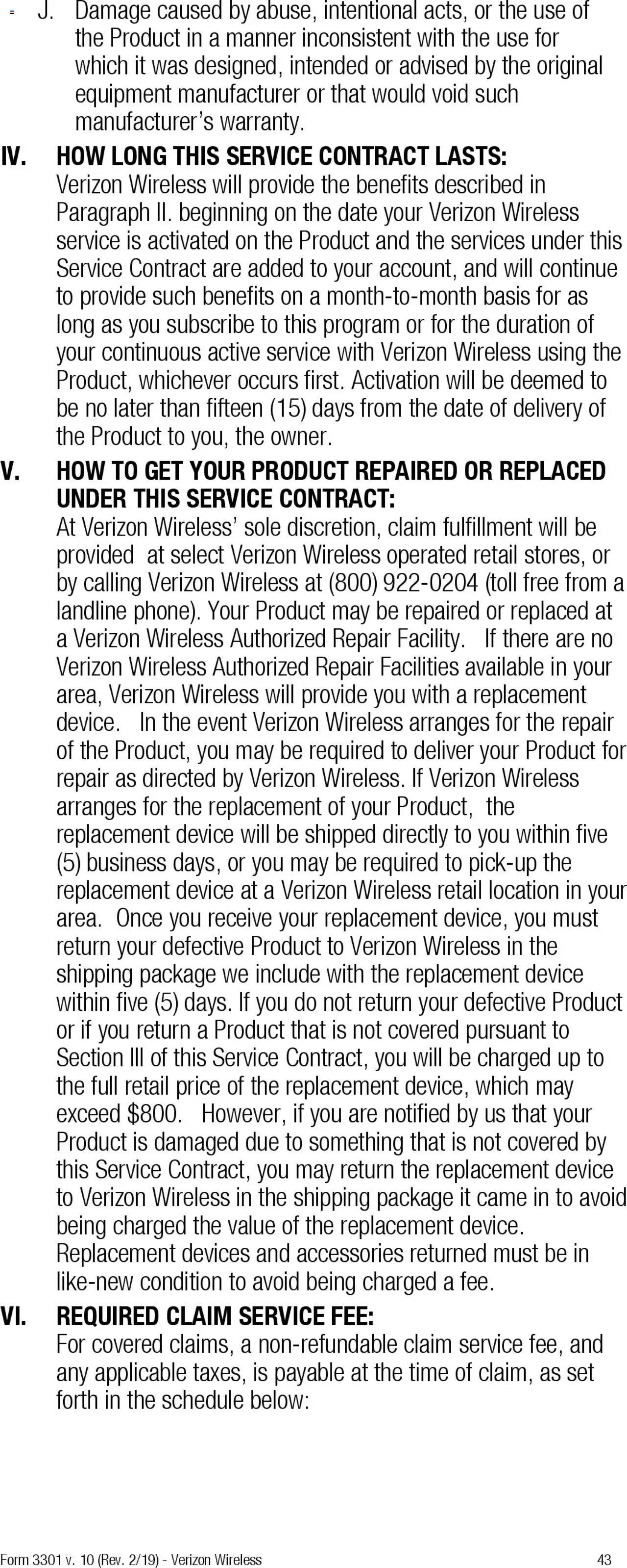 Verizon - Total Mobile Protection for Business and Multi-Devices for Business - valid from 13.03.2025 | Page: 43 | Products: Date
