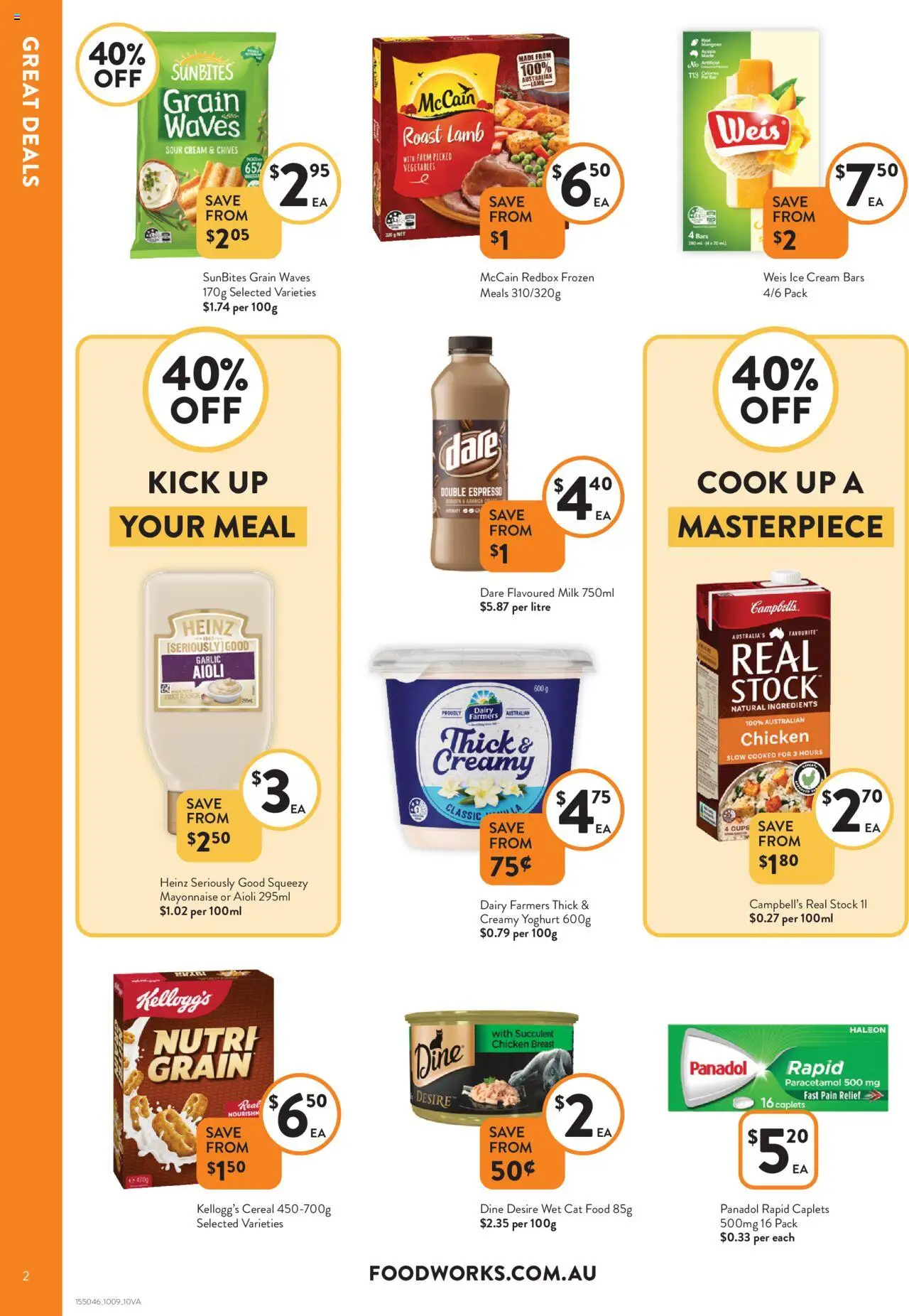 Foodworks catalogue - valid from 10.09.2025 | Page: 2 | Products: Lamb, Ice cream, Vegetables, Pain relief