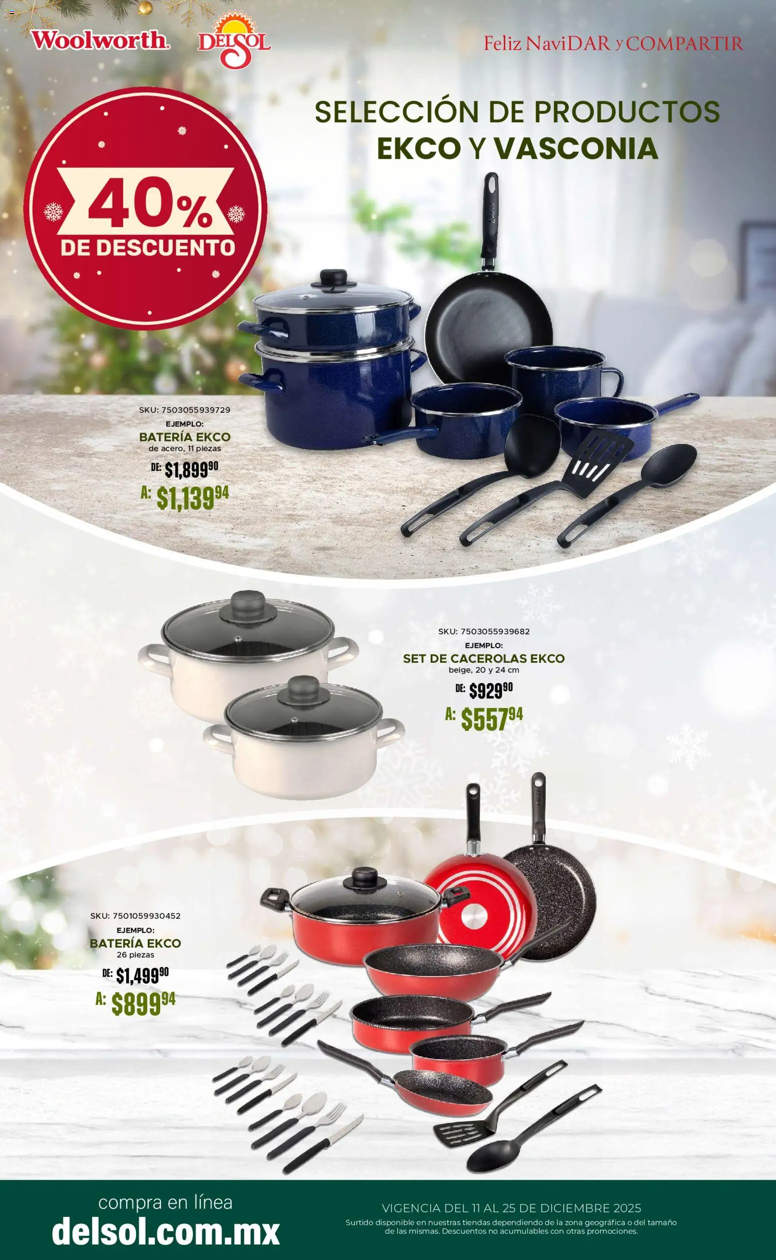 Nuevas ofertas de Del Sol y Woolworth válidas en toda la República Mexicana desde el 11.12.2025. ¡Encuentra las mejores ofertas en Del Sol y Woolworth catálogo! | Página: 29 | Productos: Batería