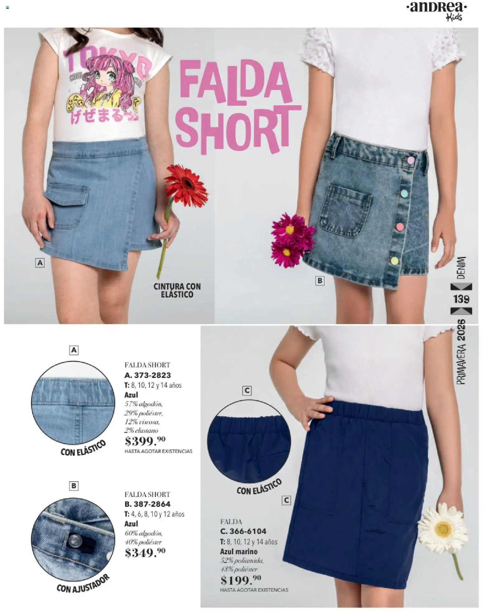 Nuevas ofertas de Andrea válidas en toda la República Mexicana desde el 25.01.2026. ¡Encuentra las mejores ofertas en Andrea catálogo Infantil! | Página: 95 | Productos: Falda, Short