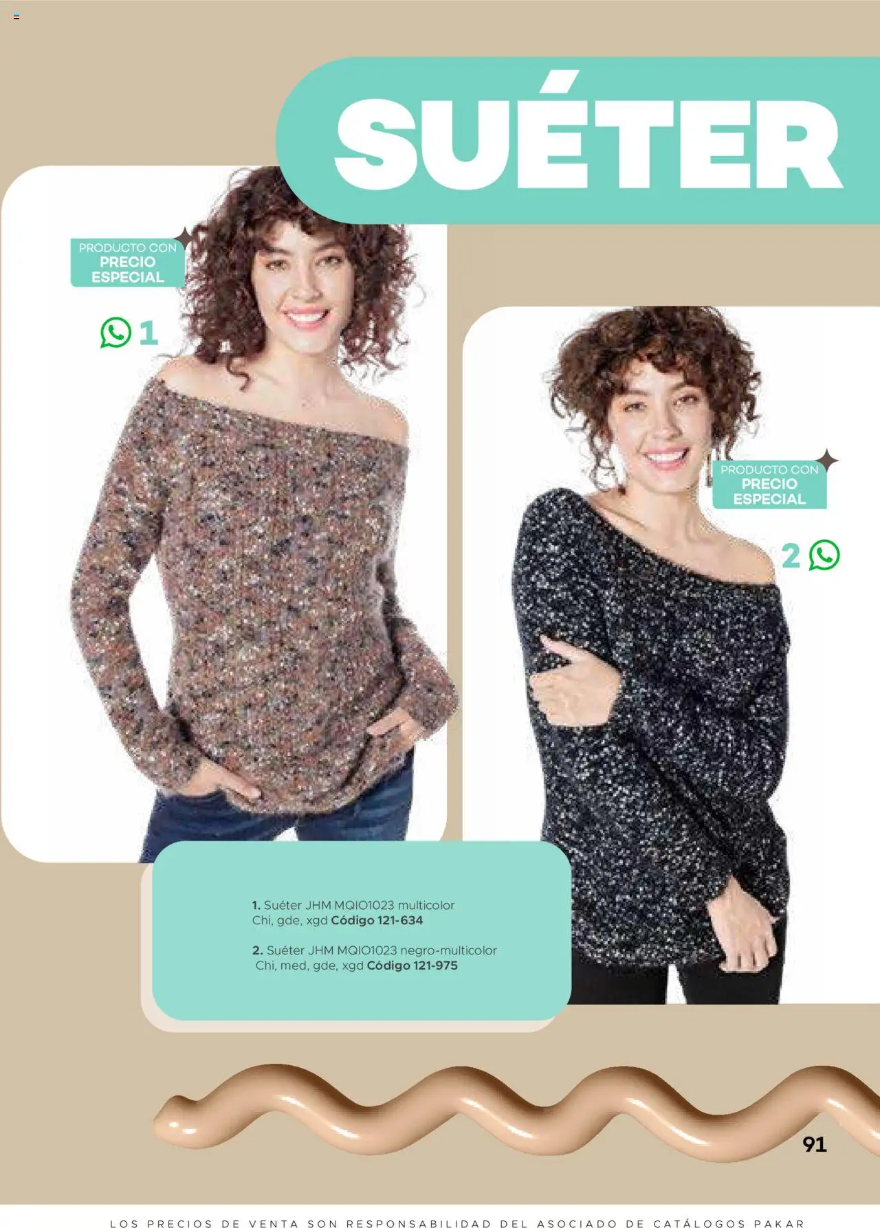 Nuevas ofertas de SC Pakar válidas en toda la República Mexicana desde el 31.01.2025. ¡Encuentra las mejores ofertas en SC Pakar catálogo Ropa! | Página: 91 | Productos: Suéter