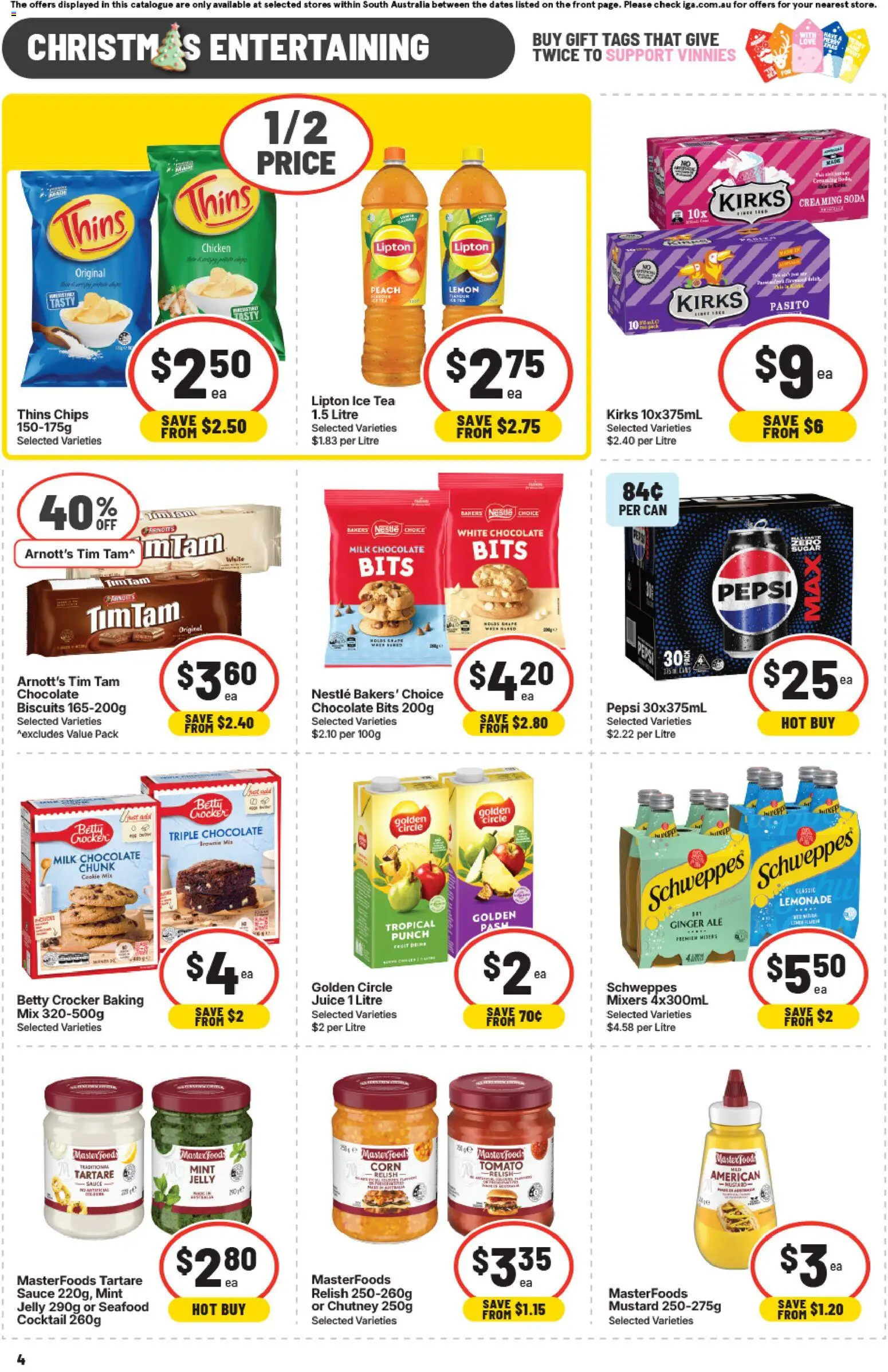 IGA catalogue - valid from 12.11.2025 | Page: 4 | Products: Chicken, Mustard, Seafood, Peach