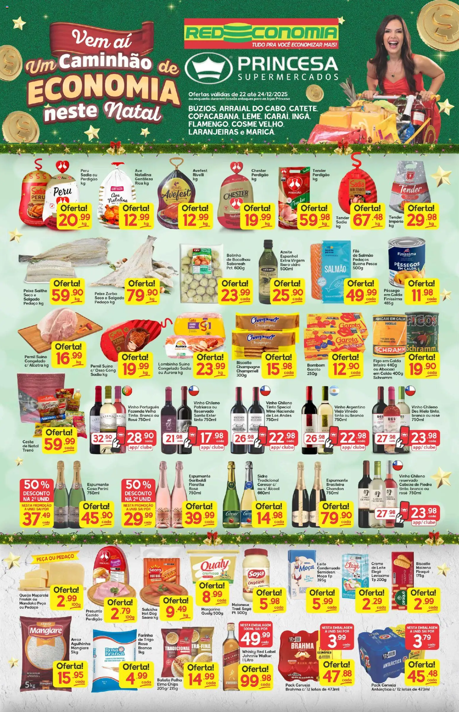 Princesa Folheto - válido de 22.12.2025 | Página: 1 | Produtos: Champagne, Biscoito, Leite, Muçarela