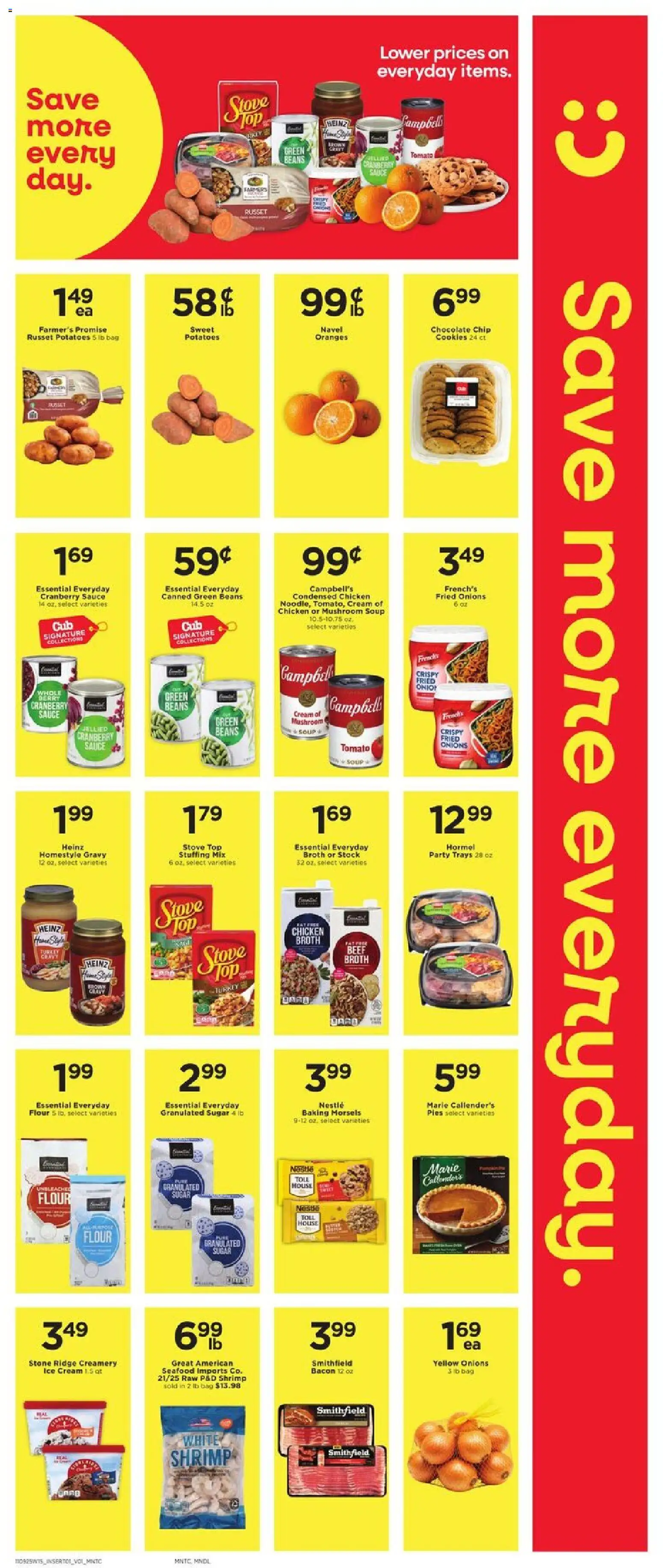 Cub Foods Weekly Ad - valid from 09.11.2025 | Page: 5 | Products: Ice cream, Potatoes, Sauce, Sugar