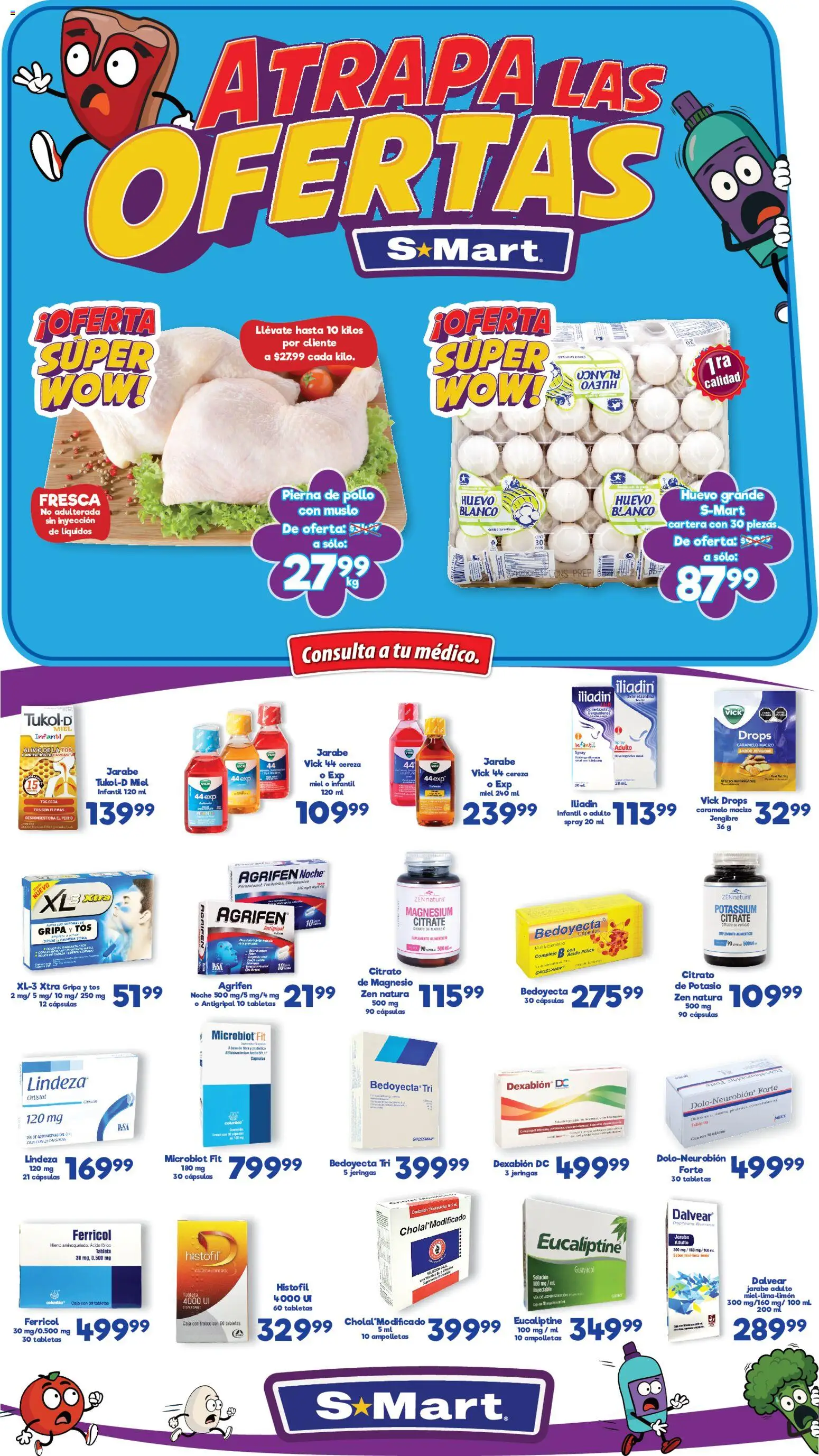 Nuevas ofertas de S-Mart válidas en toda la República Mexicana desde el 13.01.2026. ¡Encuentra las mejores ofertas en S-Mart folleto Ofertas de Feria Chihuahua! | Página: 1 | Productos: Frasco, Pesa, Caja, Tableta