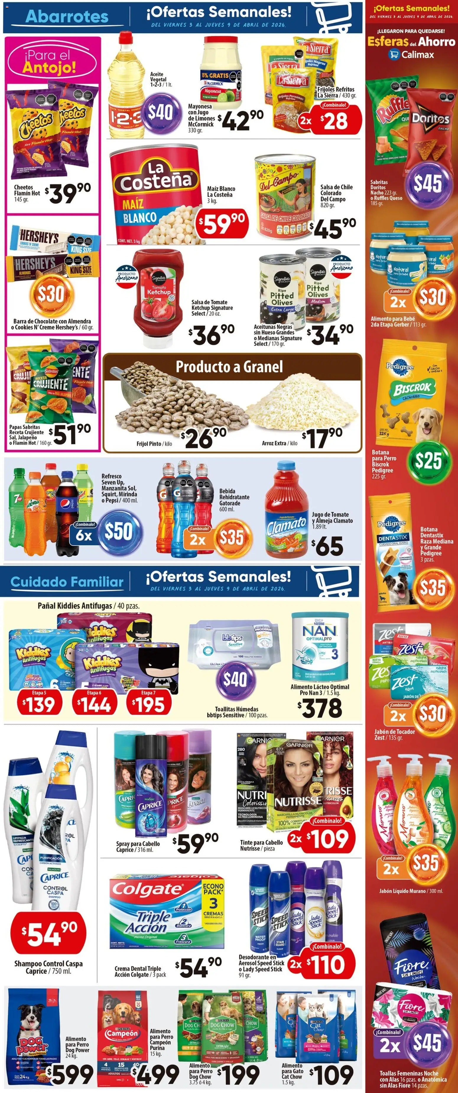 Nuevas ofertas de Calimax válidas en toda la República Mexicana desde el 03.04.2026. ¡Encuentra las mejores ofertas en Calimax folleto Tijuana! | Página: 5 | Productos: Maíz, Almendra, Toallas, Mascarilla